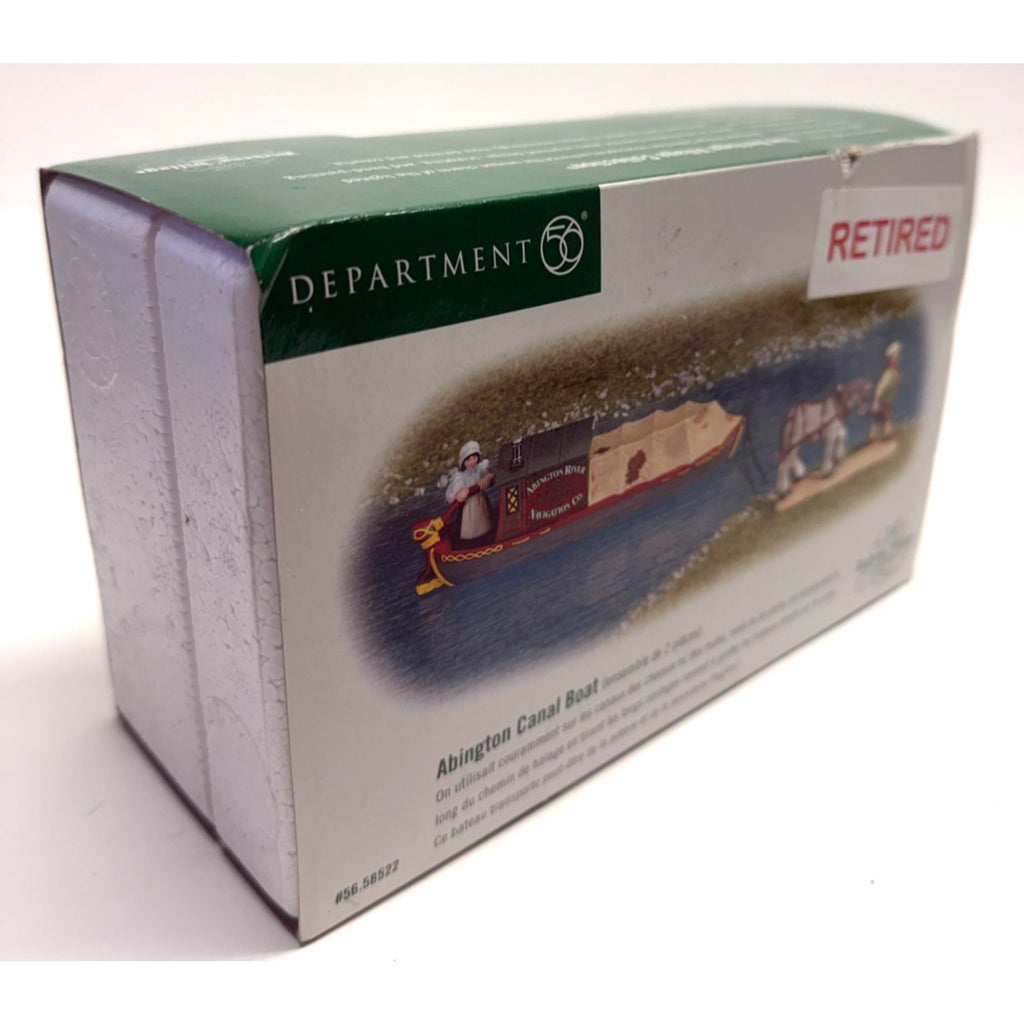 Vintage NOS Department 56 Dickens Village Abington Canal Boat Set of 2 #58522