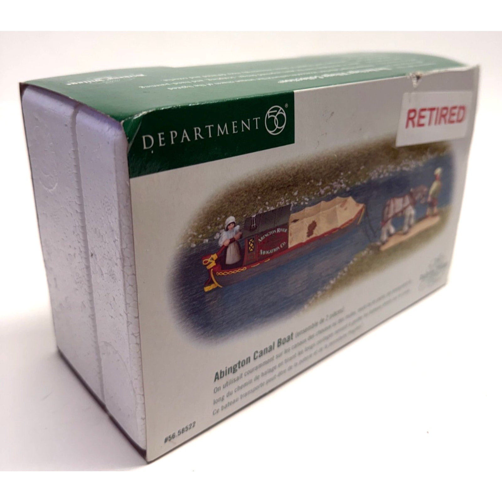 Vintage NOS Department 56 Dickens Village Abington Canal Boat Set of 2 #58522