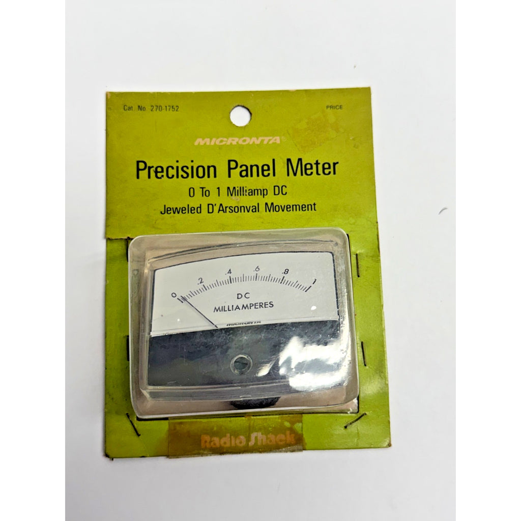 Vtg New Radio Shack Micronta Precision Panel Meter 0 - 1 Milliamps DC 270-1752