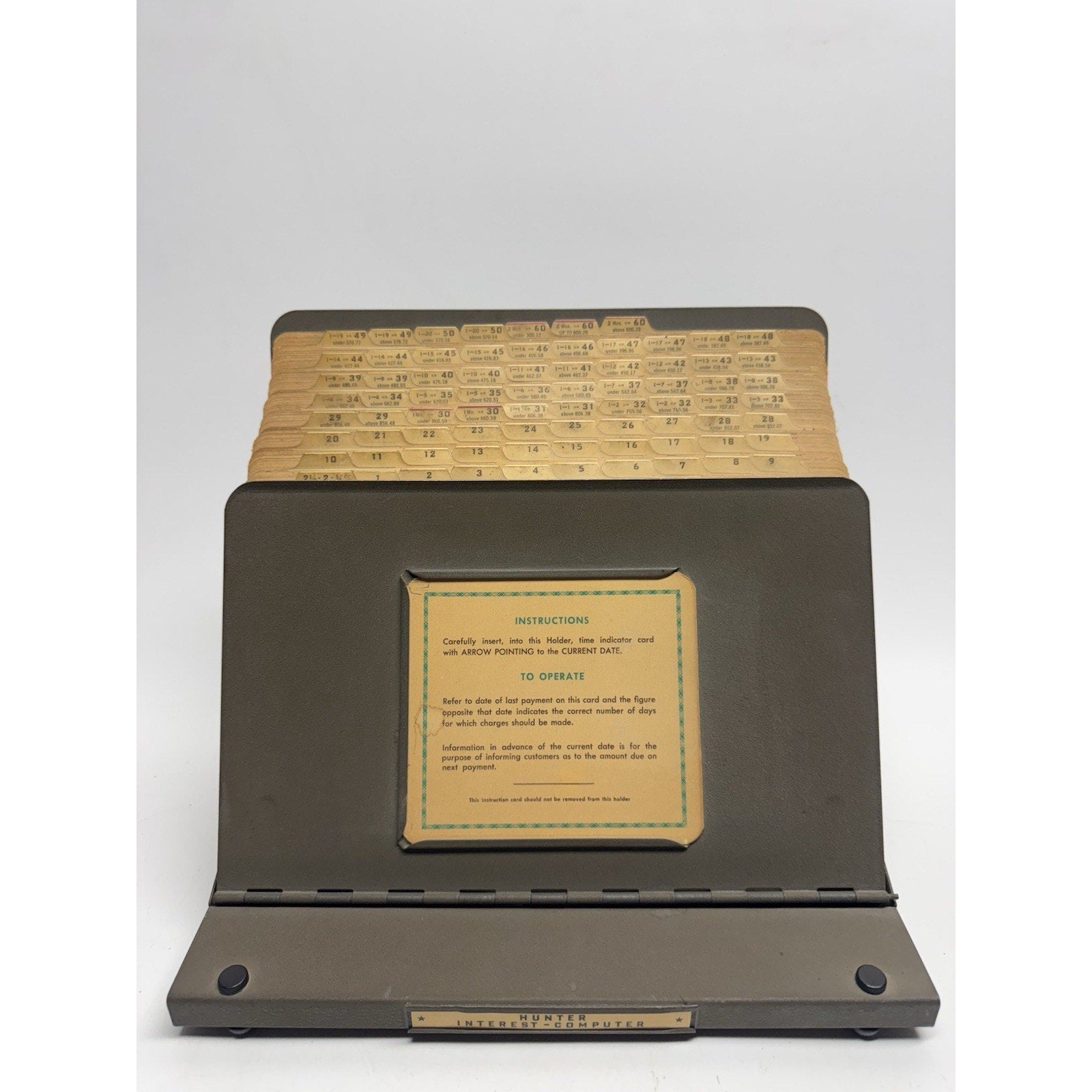 VINTAGE RARE 1966 Hunter Interest Computer to Calculate Interest or Charges