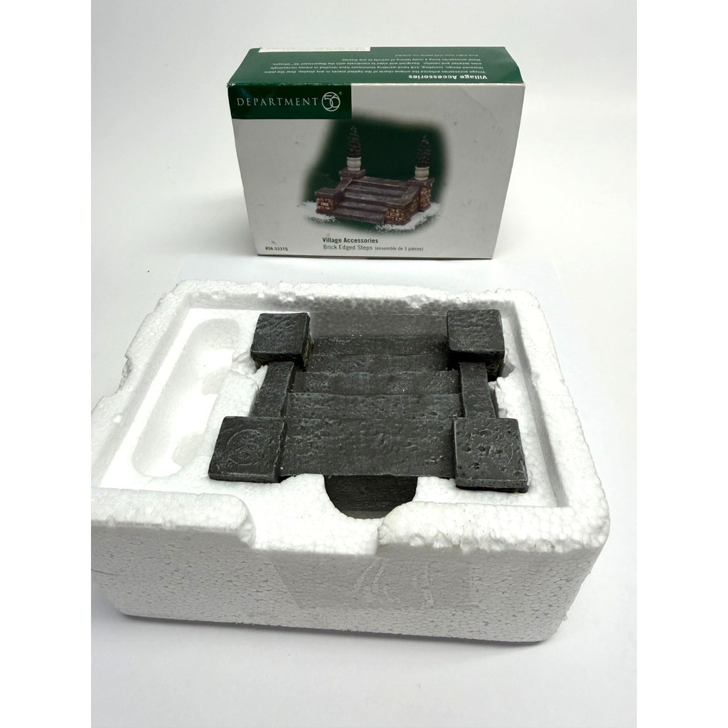 Vintage New Department 56 Village Accessories 2004 # 56.53316 Brick Edged Steps