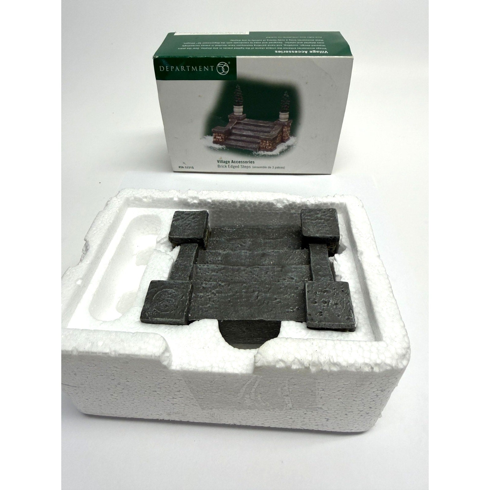 Vintage New Department 56 Village Accessories 2004 # 56.53316 Brick Edged Steps