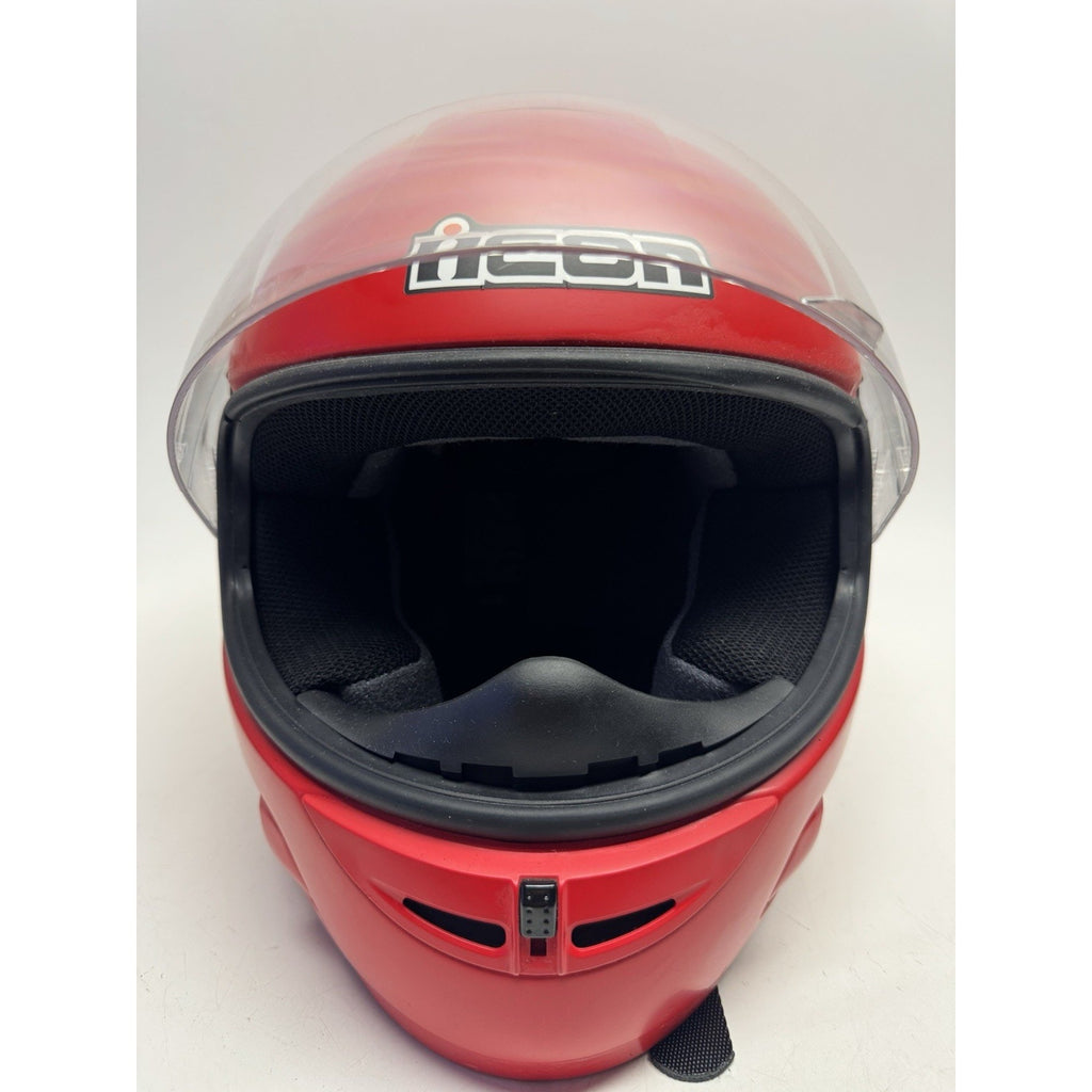 Vintage Icon 1c-01 Motorcycle Helmet Red with Screen Small Made in Korea