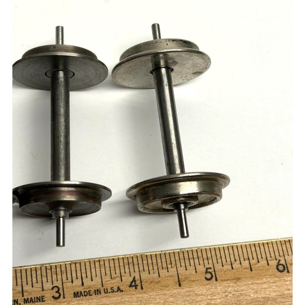 Vintage Lot of 4 G scale metal axle, metal wheel, solid discs, all black