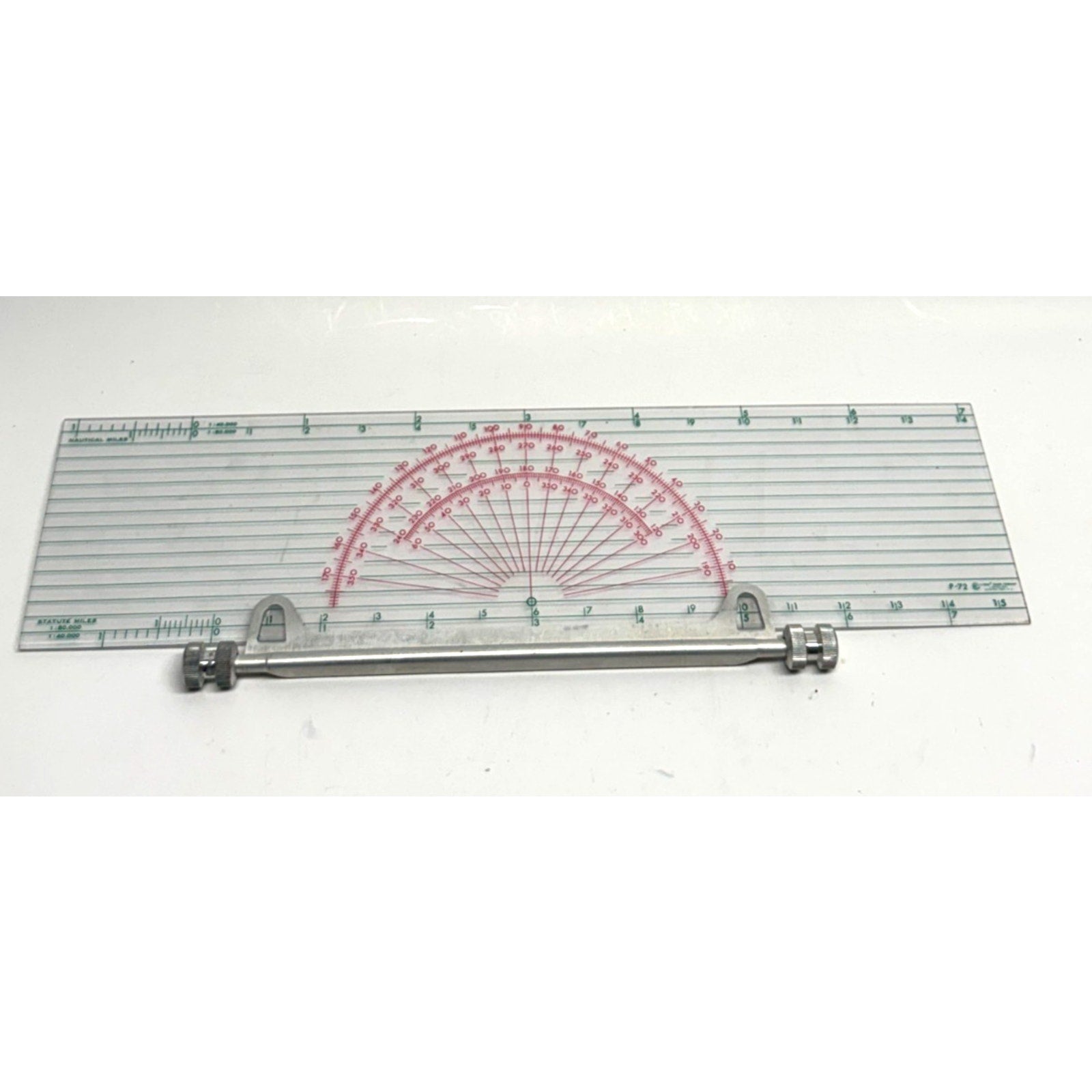 Vintage P-72 Course Protractor Plotter 4 x 15 Clear