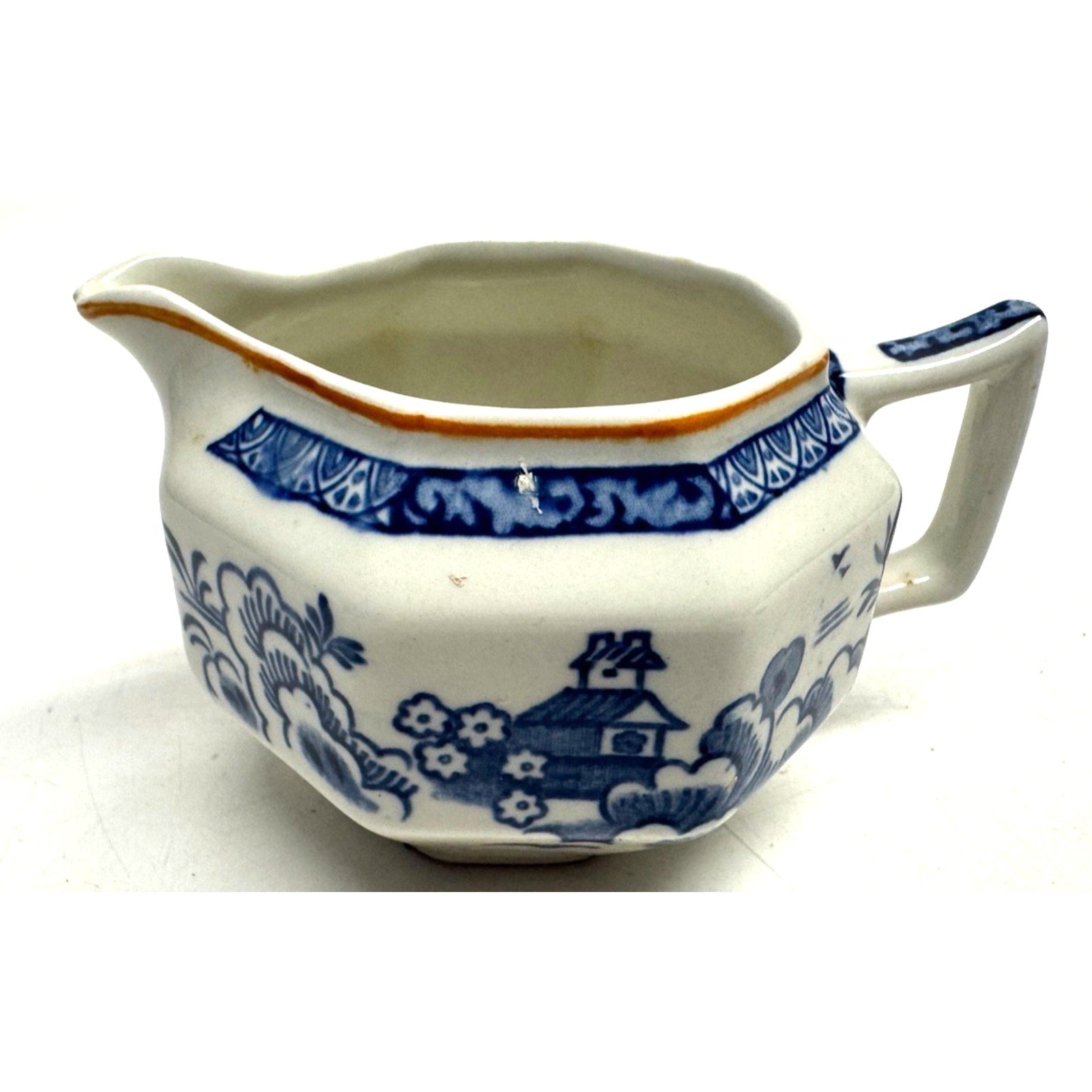 Vintage Wood & Sons England Wincanton Woods Ware Blue & White Sugar