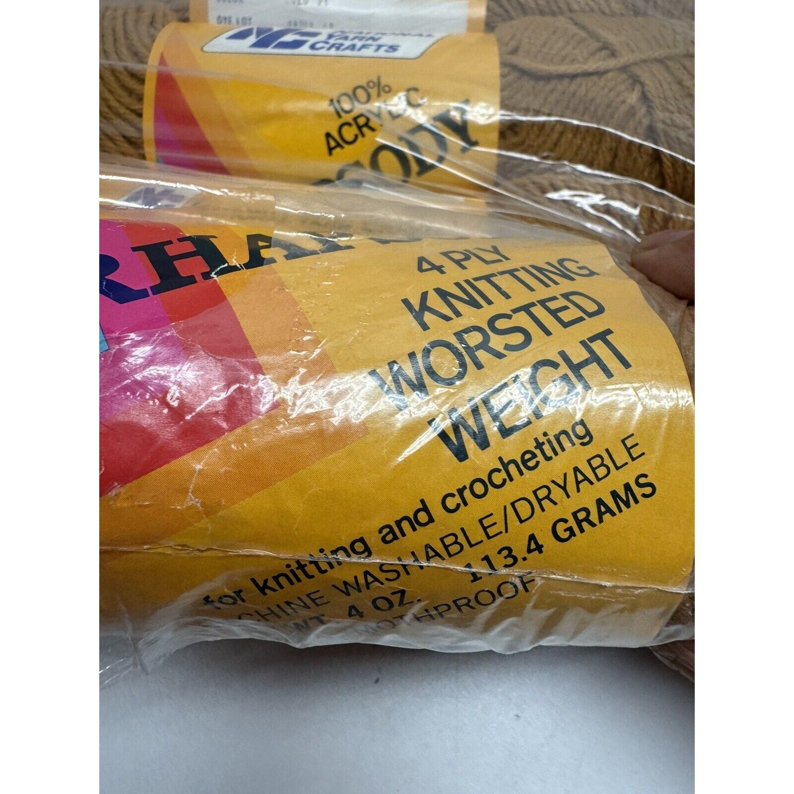 LOT OF 6 Vintage NOS NYC 100% Acrylic Rhapsody 4 Ply Knitting Worsted Weight