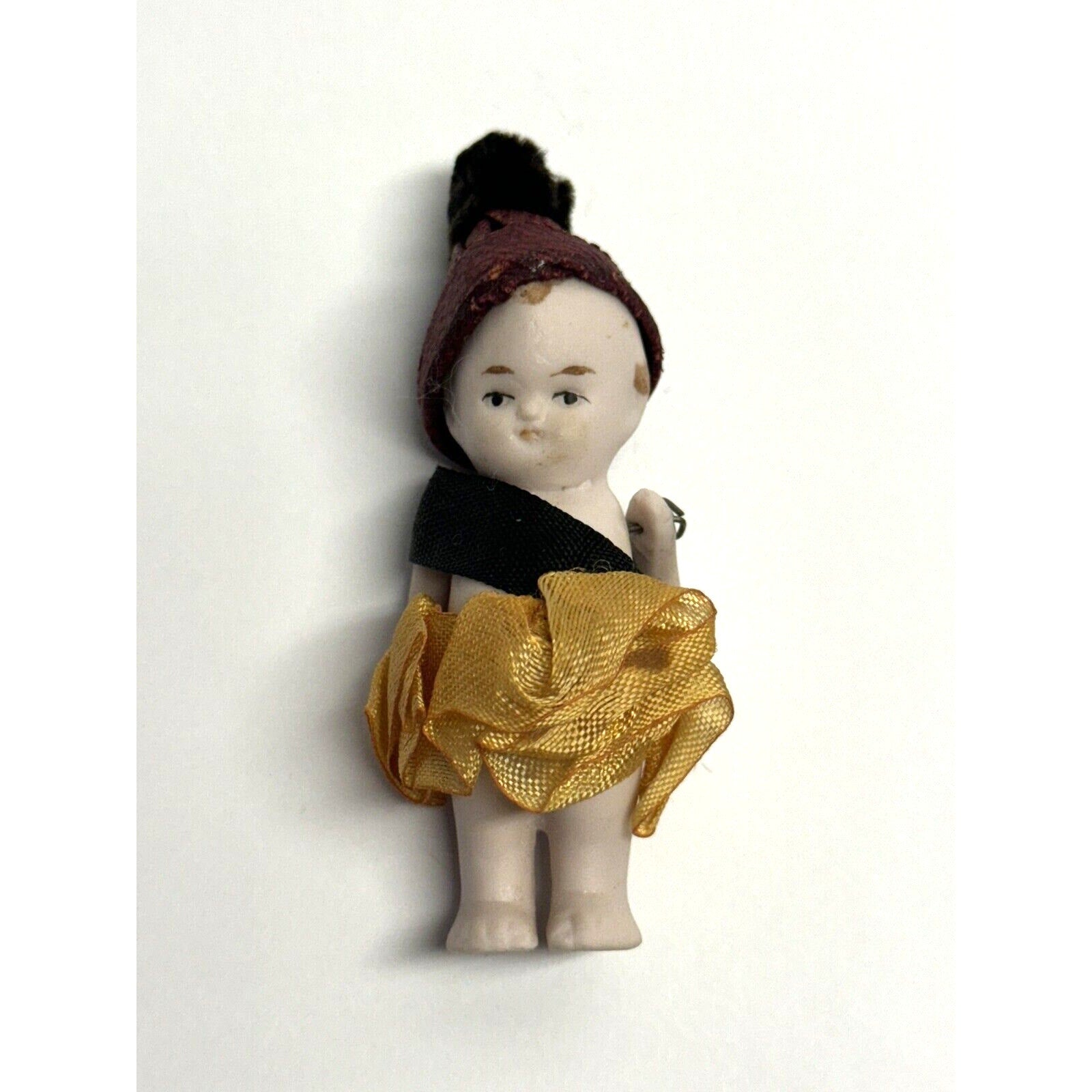 VINTAGE German Bisque Doll Boy Jointed Arms 3"