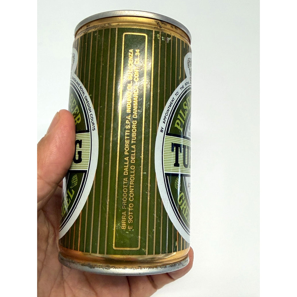 Vintage TUBORG Pilsener Beer Green Label Vintage Steel Beer Can Pull Tab , 12 OZ