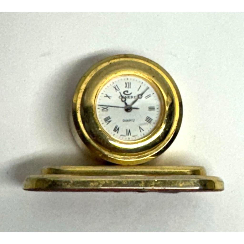 Vintage Cenere Miniature Brass Clock