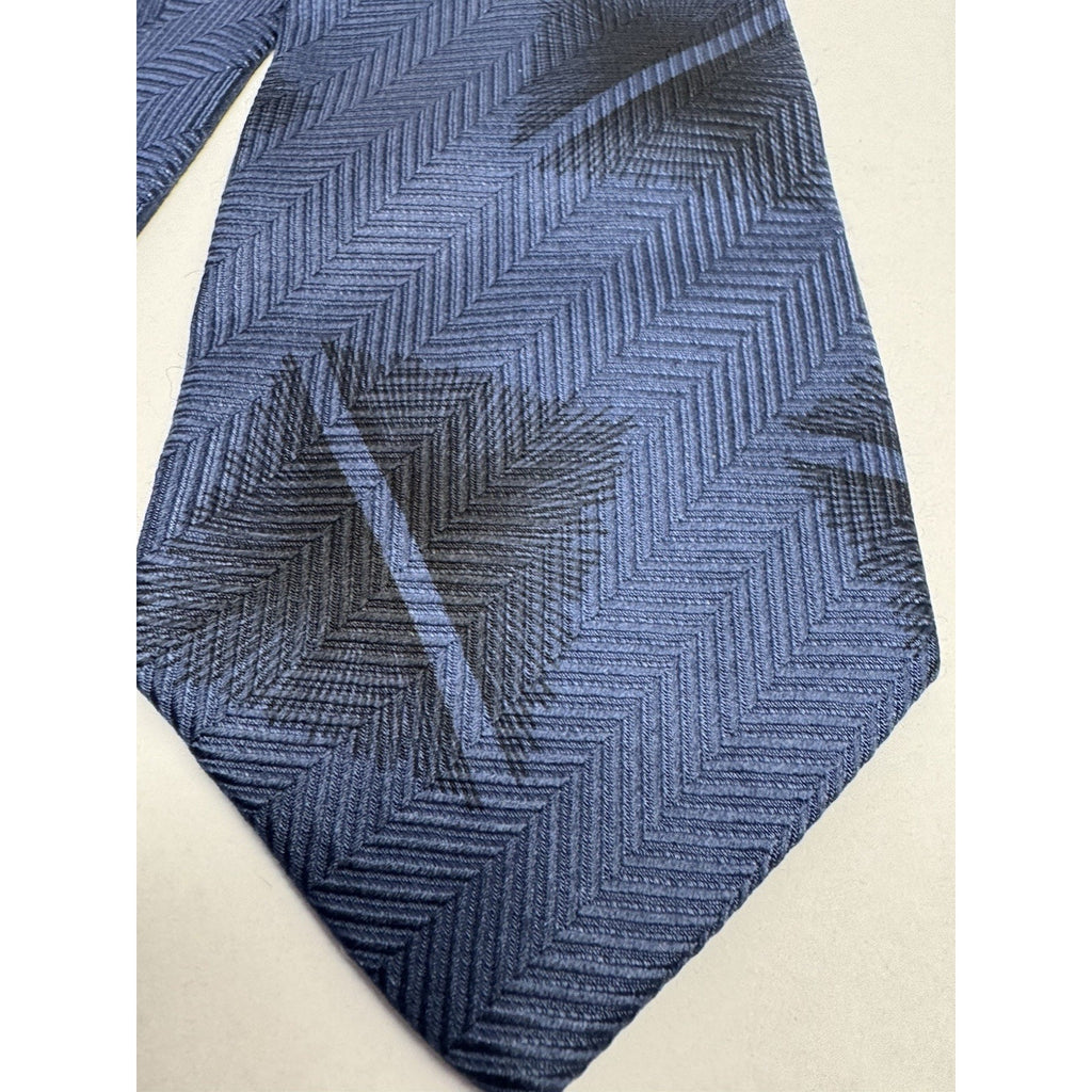 VINTAGE GIORGIO ARMANI NECKTIE 100% SILK Made ITALY Blue/Black