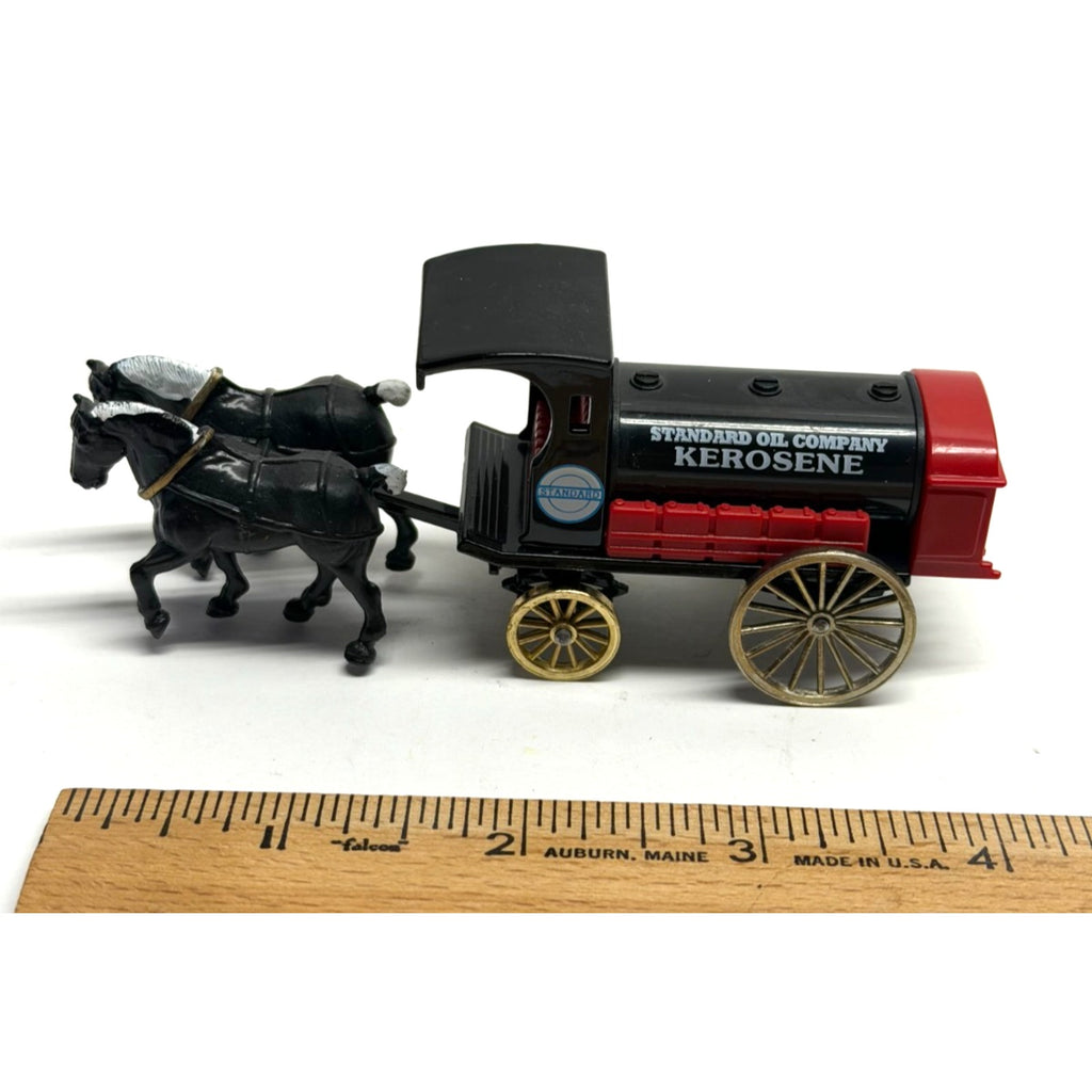 Vtg CHEVRON COMMEMORATIVE Model DIE-CAST Metal Horse Drawn Wagon Kerosene