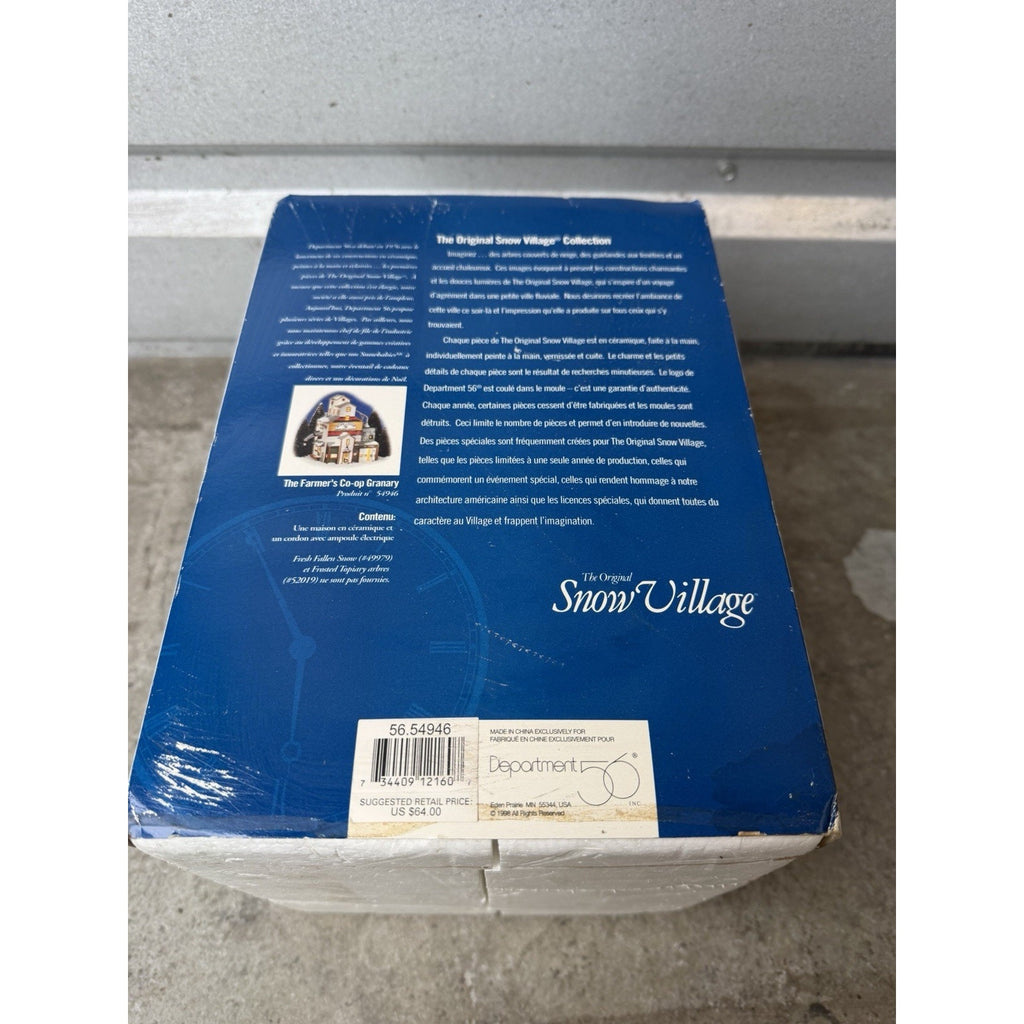 VINTAGE 1998 NOS Dept 56 Snow Village - The Farmer's Co-op Granary - 56.54946