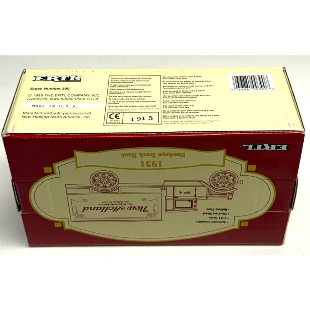 Vintage SEALED Ertl Holland 1931 Hawkeye Truck Bank No. 4 Diecast 1/34 1995 USA