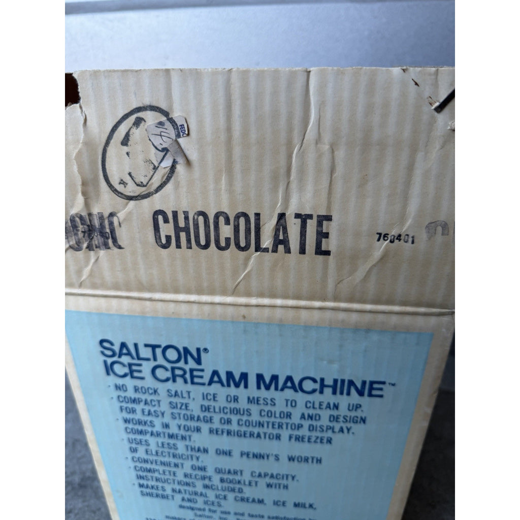 Vintage 1973 Salton Ice Cream Machine IC-4 With Msnual