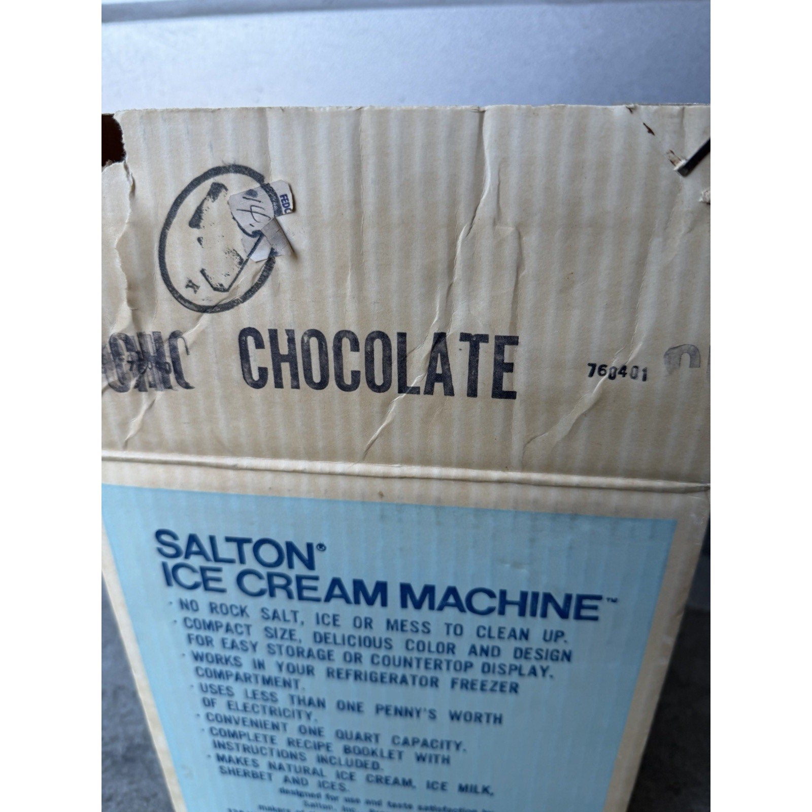 Vintage 1973 Salton Ice Cream Machine IC-4 With Msnual