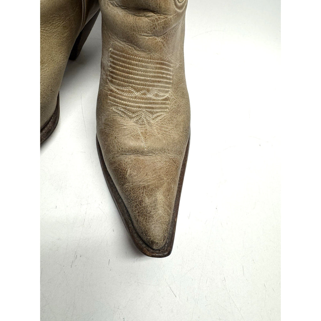 VTG Charlie 1 Horse by Lucchese Western Boots 4565 7 1/2 B Calf Leather Brazil