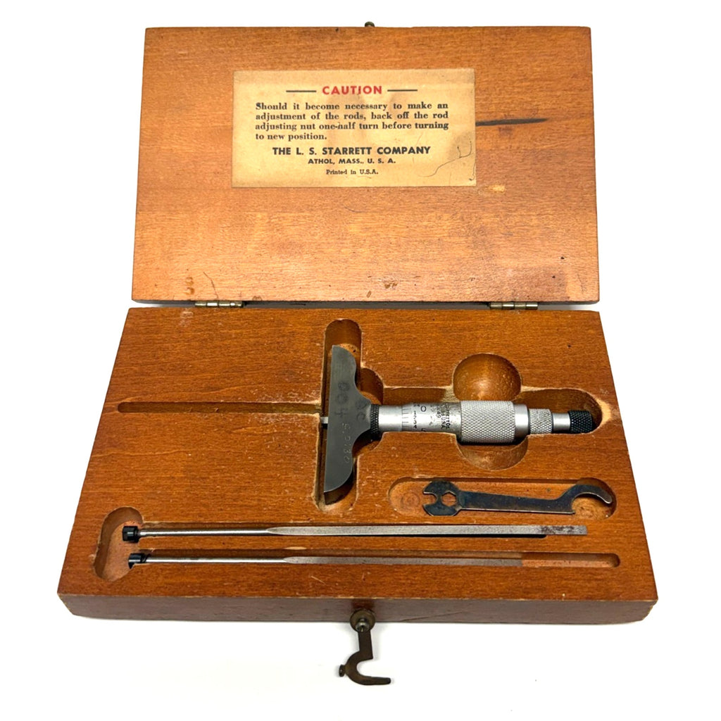 Vintage Starrett No. 449 Blade Depth Micrometer Set w/ Case