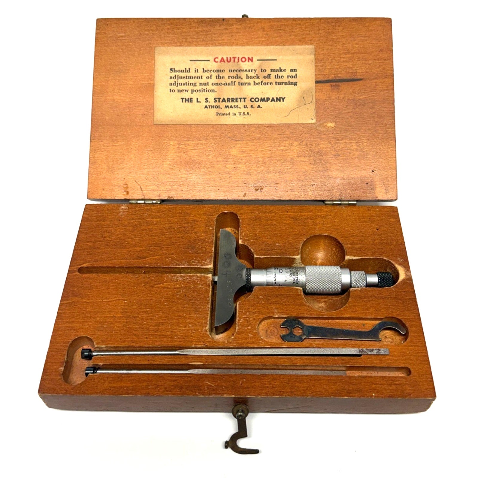 Vintage Starrett No. 449 Blade Depth Micrometer Set w/ Case
