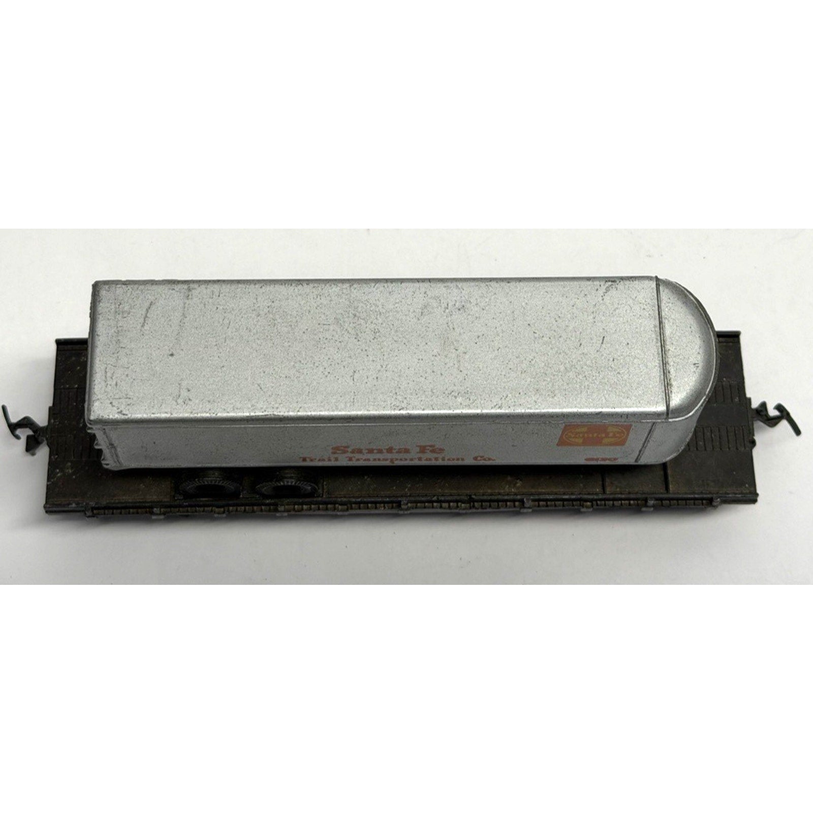 Vintage Ulrich Model HO (Diecast) Gauge Box Car w/Santa Fe Piggyback Trailer