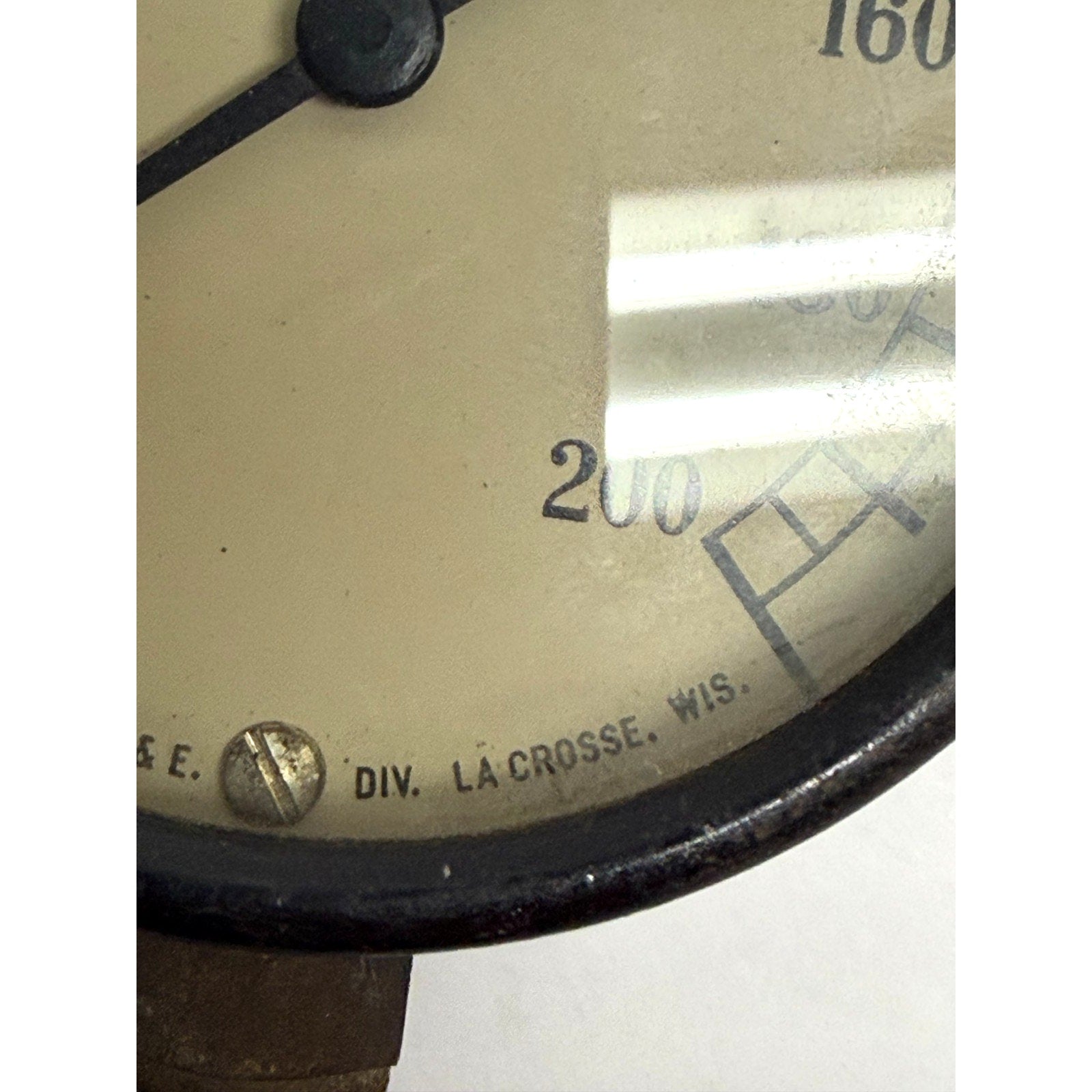 Vintage MotoMeter G. & E. 4787 Pressure Gauge 0-200 PSI La Crosse WIS Industrial