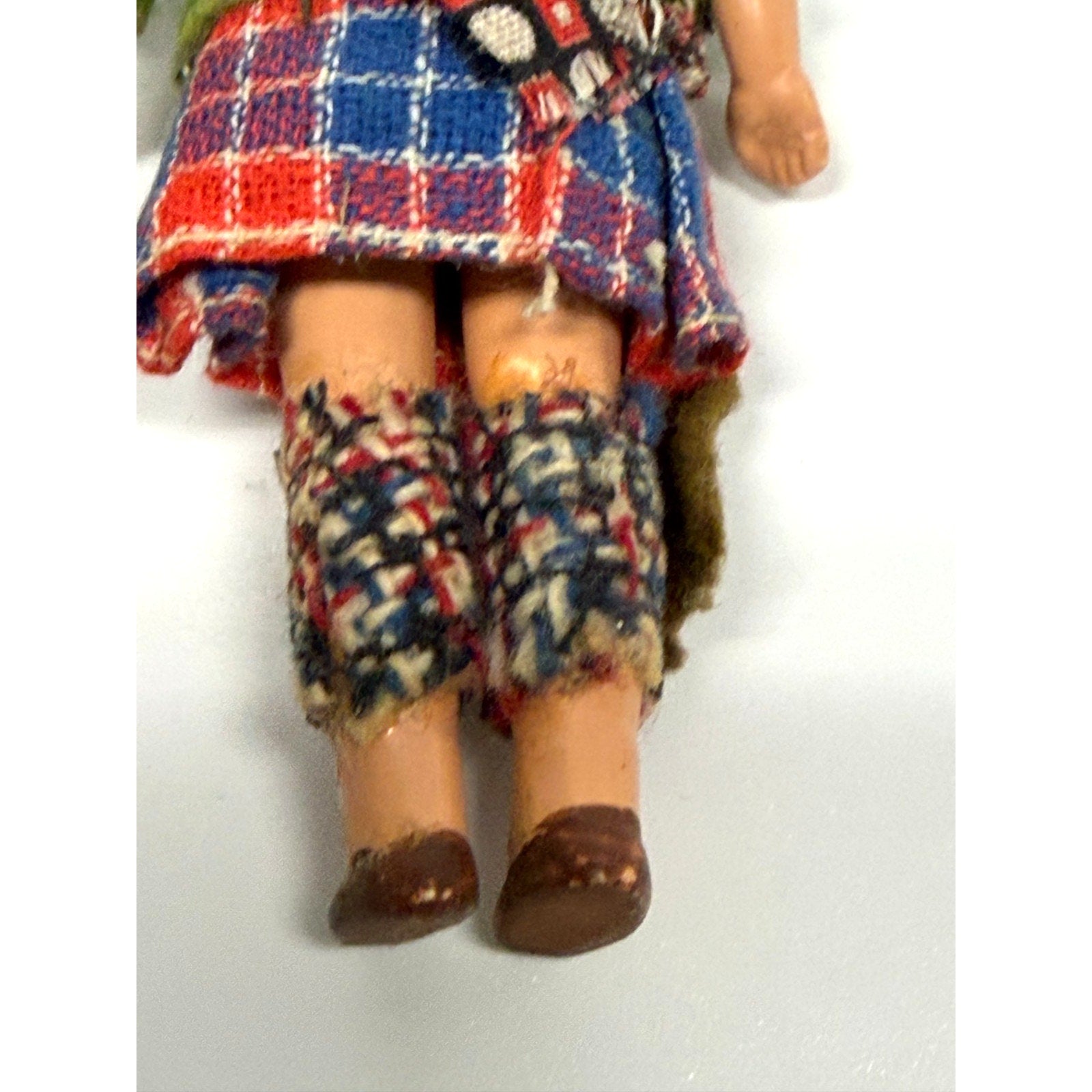 Vintage Antique German Scottish Dollhouse Dolls Pair Bisque Composition 1930s