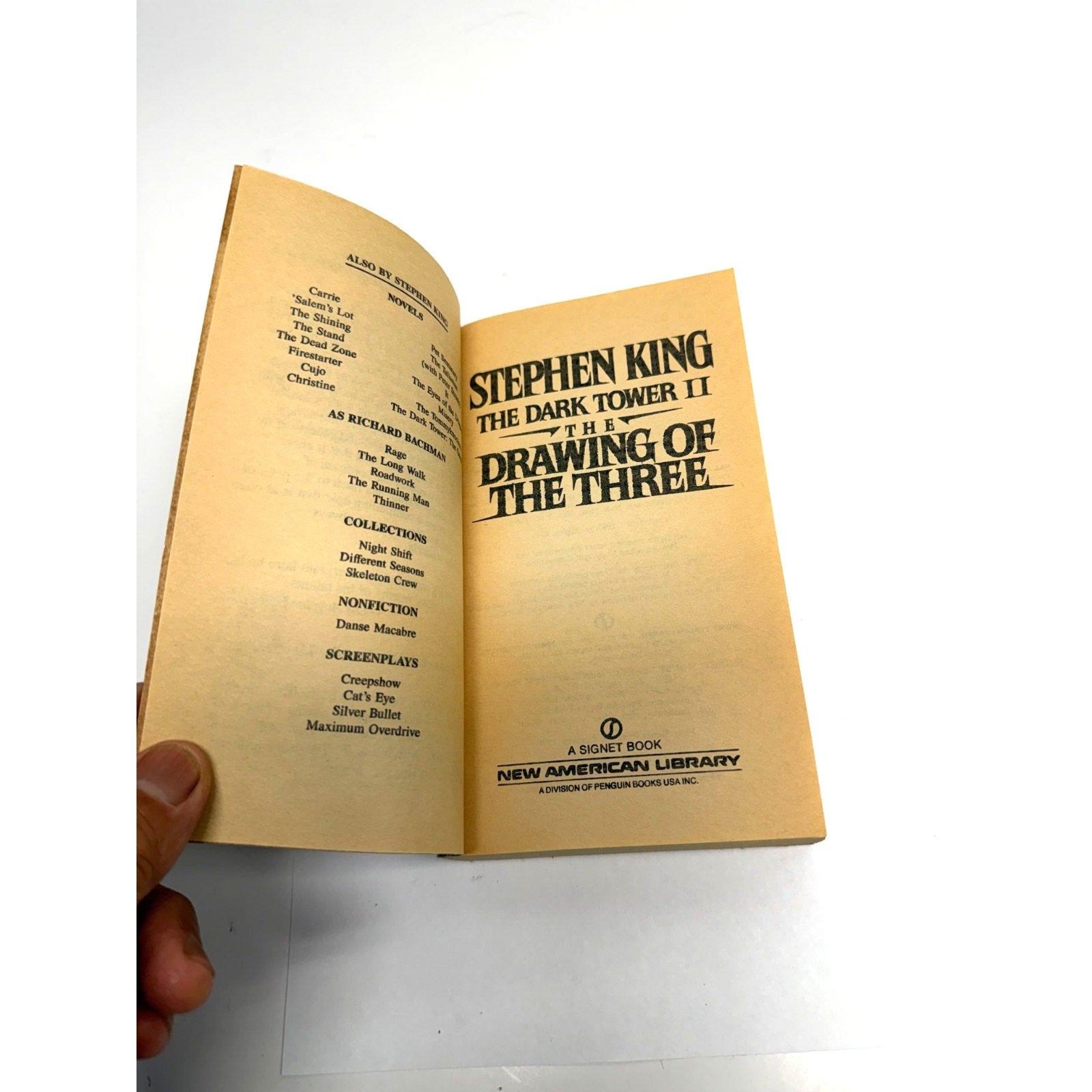 Vtg The Drawing of the Three Stephen King - 1st Signet Printing 1990 Paperback
