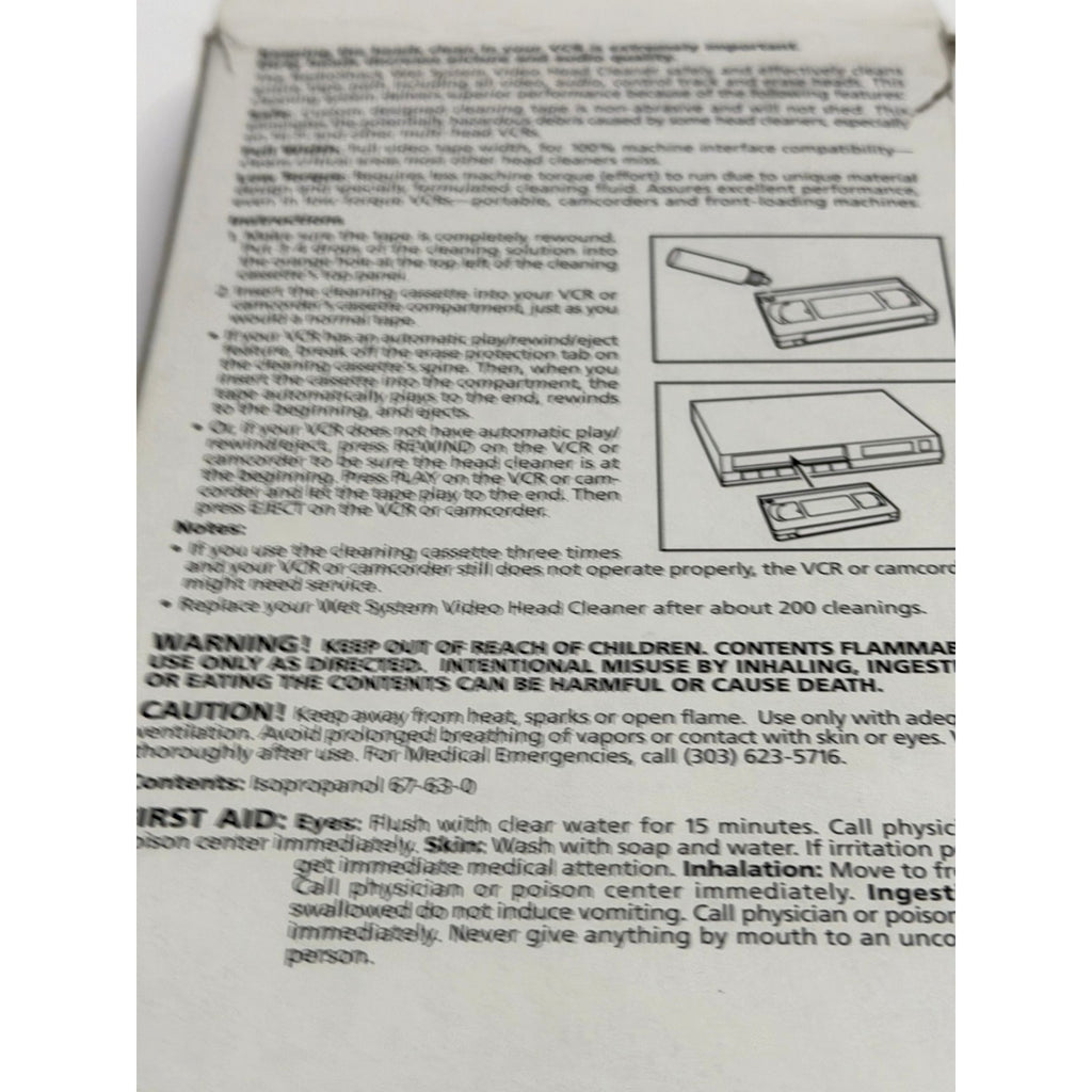 Vintage Radio Shack VHS Video Non-Abrasive Wet Head Cleaner Cassette Tape