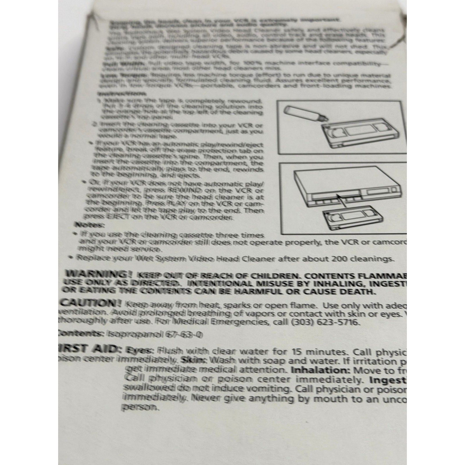 Vintage Radio Shack VHS Video Non-Abrasive Wet Head Cleaner Cassette Tape