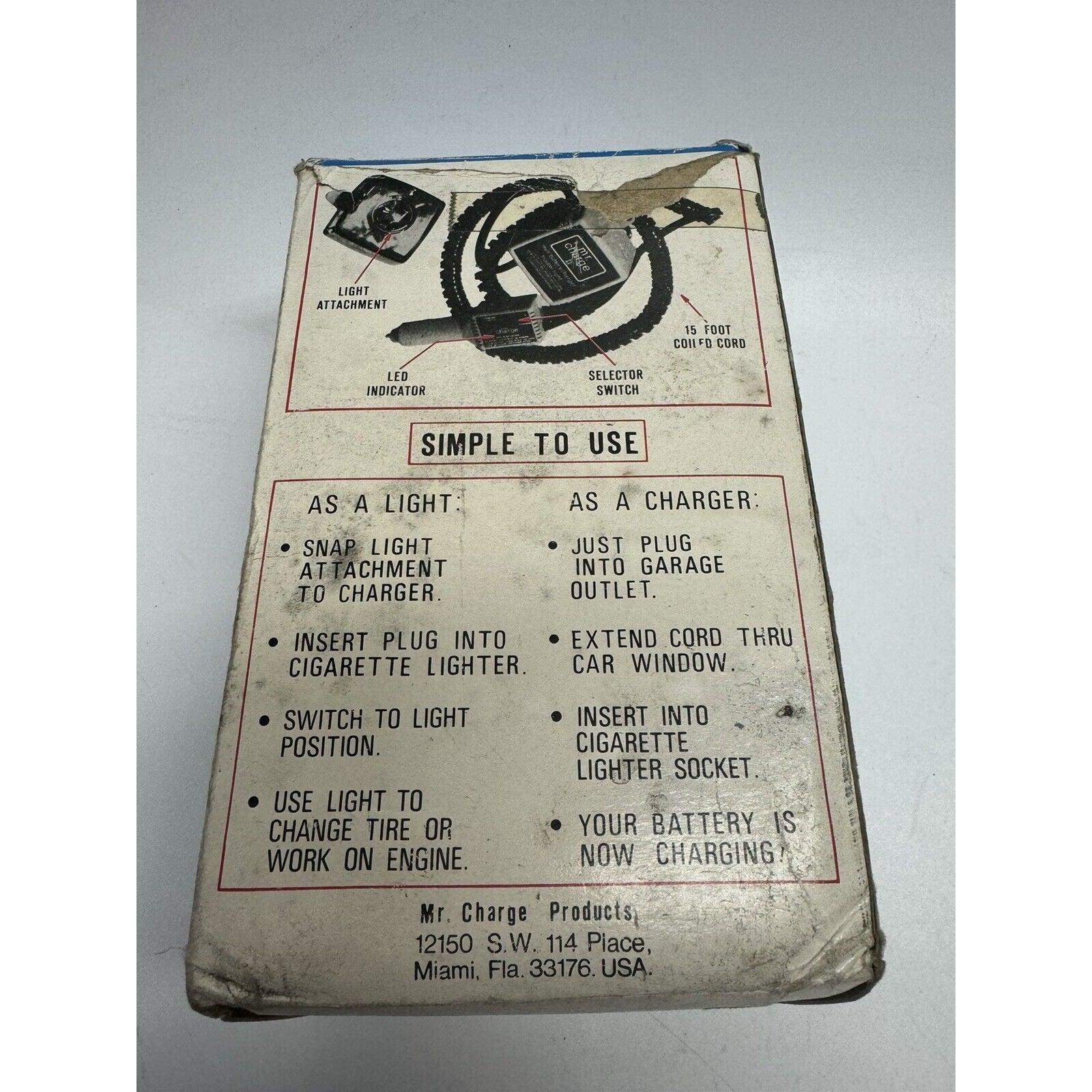 VINTAGE NOS Mr. Charge Automotive Battery Charger Made in USA