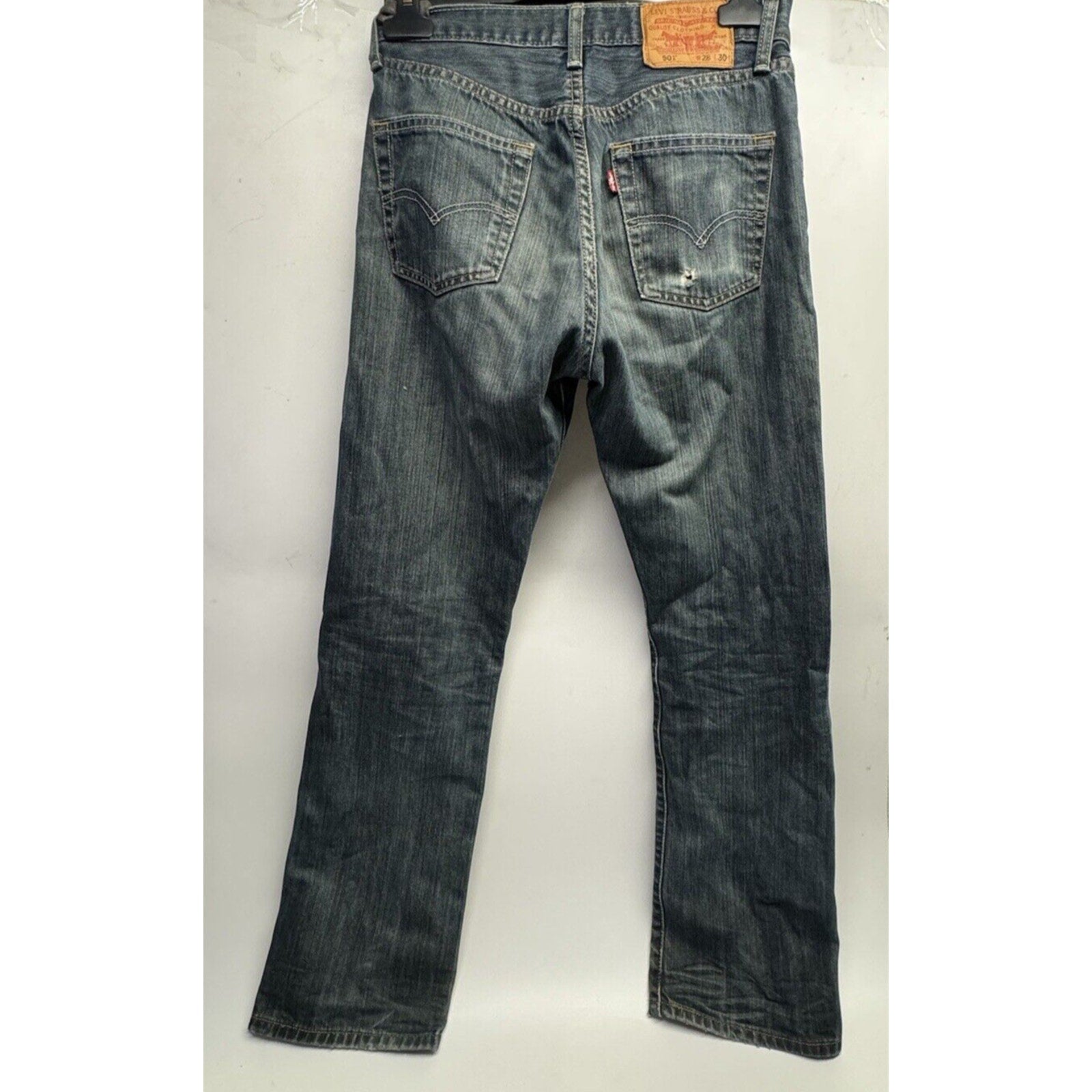 Levis 501 xx Mens 28x30 Dark Blue Denim Straight Button Fly Made In Egypt