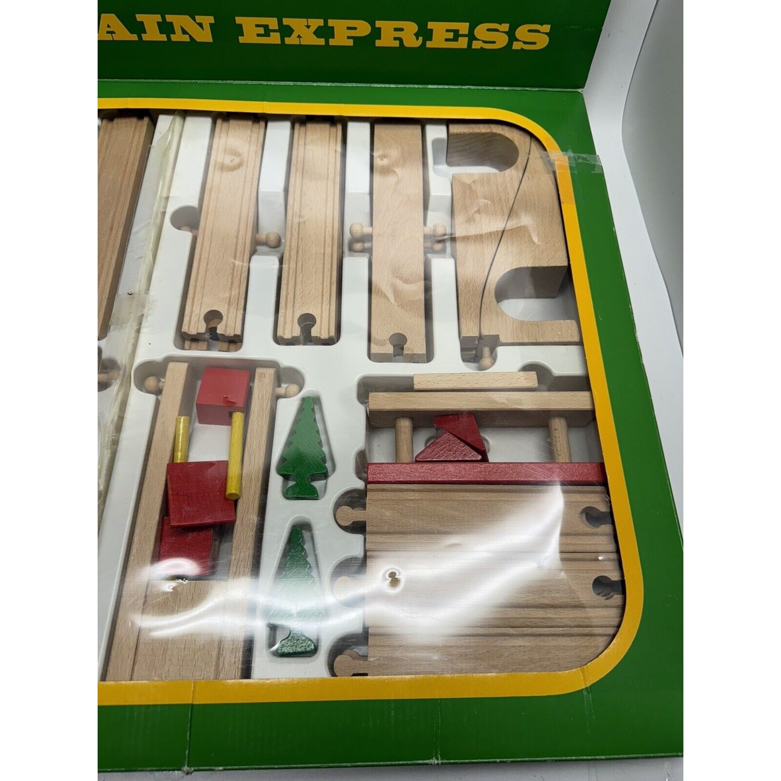 Vintage NOS EURO TRAIN EXPRESS Wooden Magnetic Railroad Train Set Made Germany