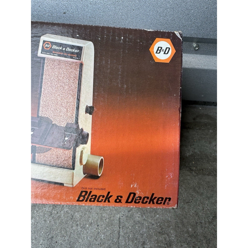 Vintage SEALED Black & Decker Sharp n Sand Drill Powered Belt Sander Sharpener