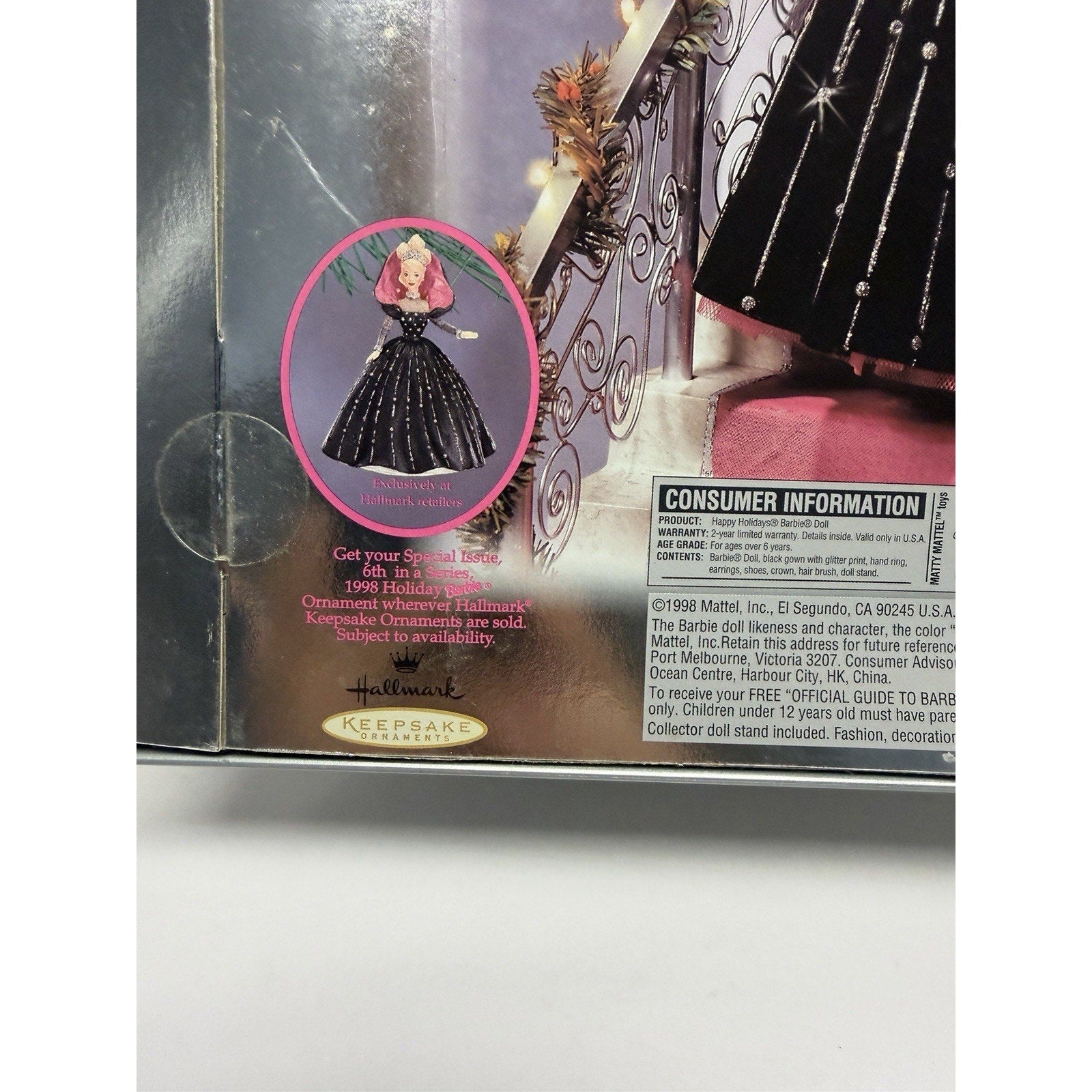 Vintage NEW Happy Holidays Barbie (1998) Fashion Doll NRFB Mattel