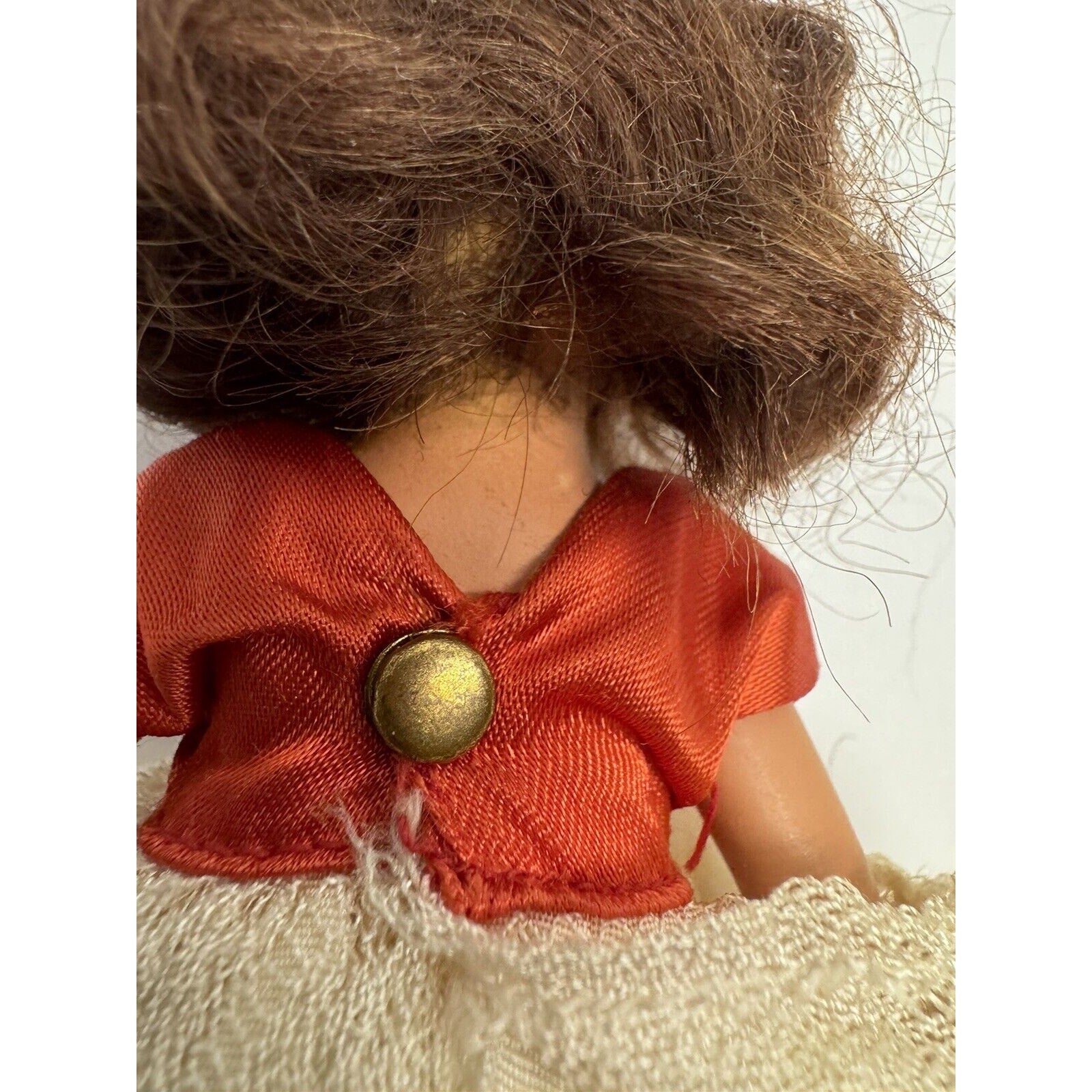 Vintage Nancy Ann Bisque Storybook Doll Red/White Dress 6"