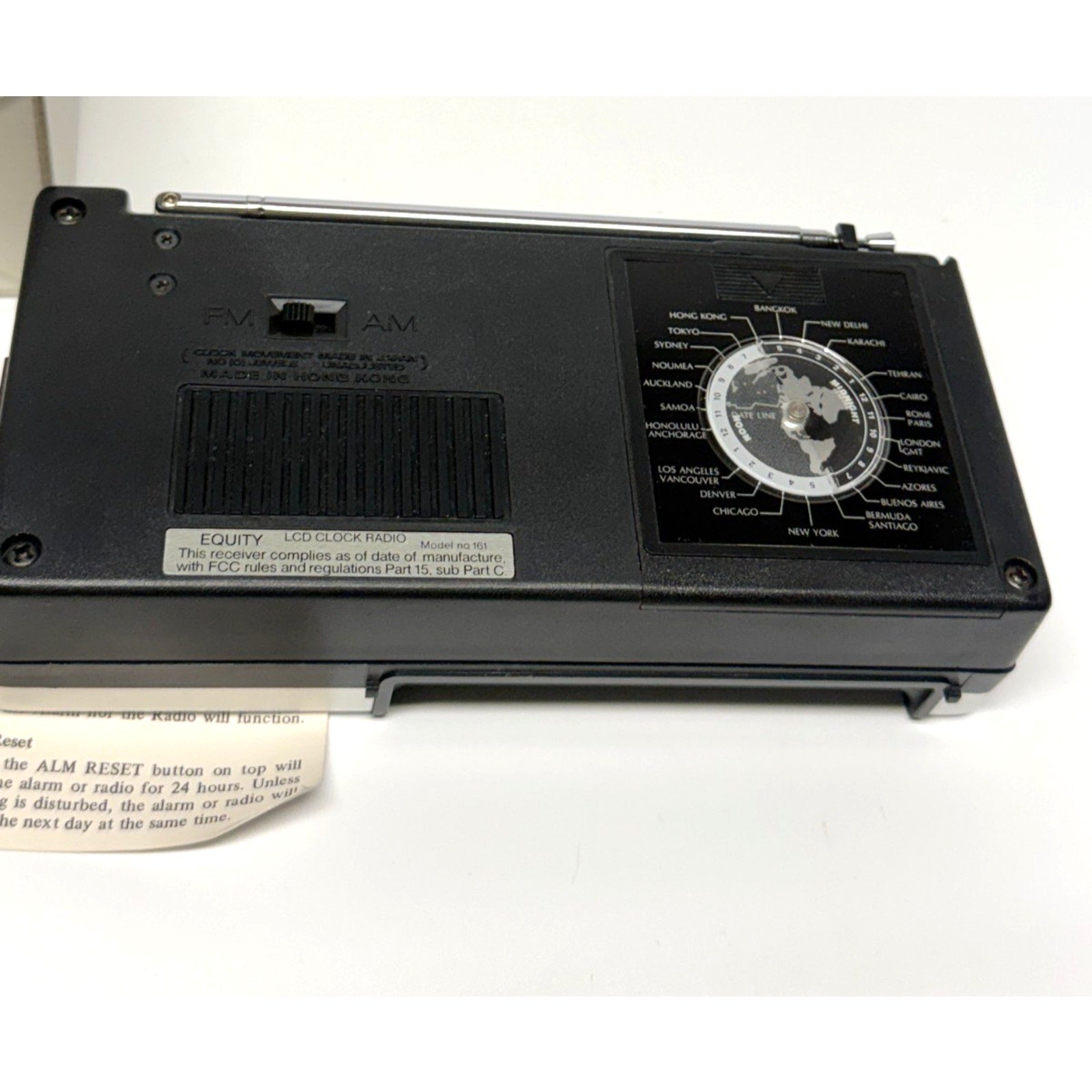 Vintage Equity 161 LCD Clock Radio AM/FM Stopwatch Portable Retro NIB New W Box