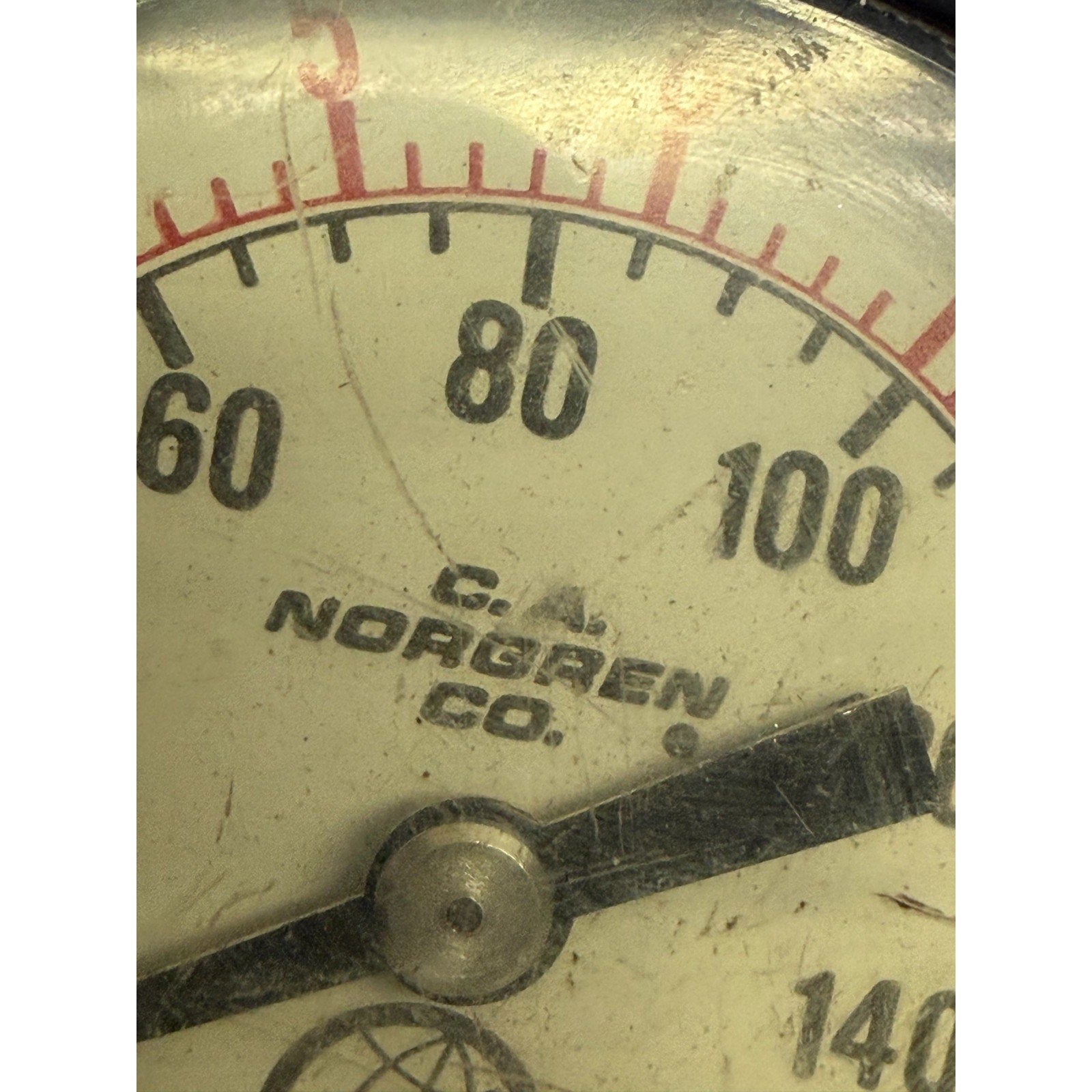 Vintage C.A. Norgren Pressure PSI Gauge 0-160 Pounds & Kilograms