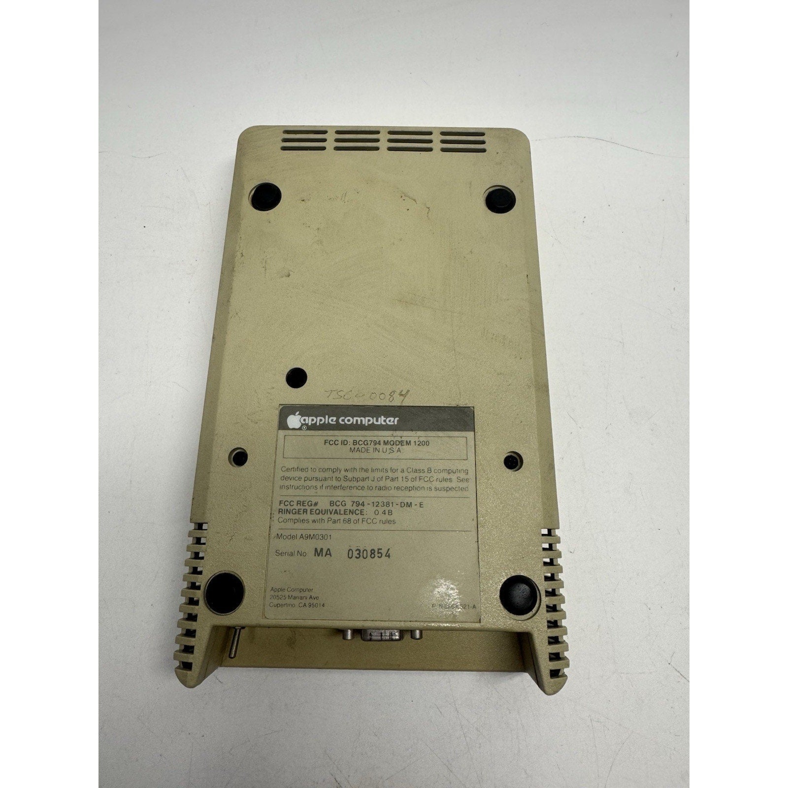VINTAGE Apple Modem 1200 - Serial MA 004651 Model A9M0301 UNTESTED