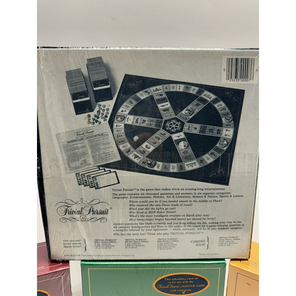 VINTAGE FACTORY SEALED Trivial Pursuit 4-Game LOT Baby Boomer, Mastergame-Geniu