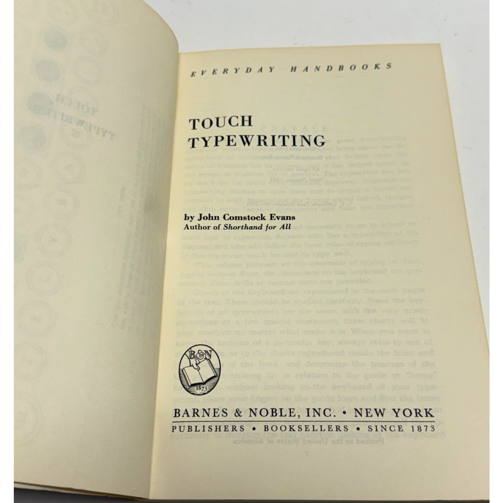 VTG Touch Typewriting John C. Evans 1960 Complete Course For Self Instruction