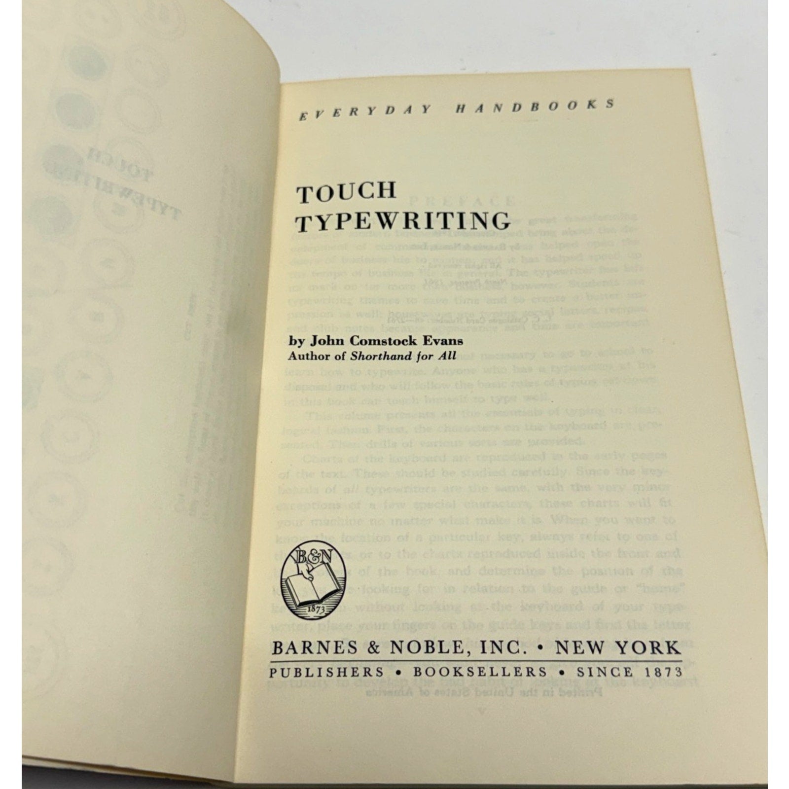 VTG Touch Typewriting John C. Evans 1960 Complete Course For Self Instruction