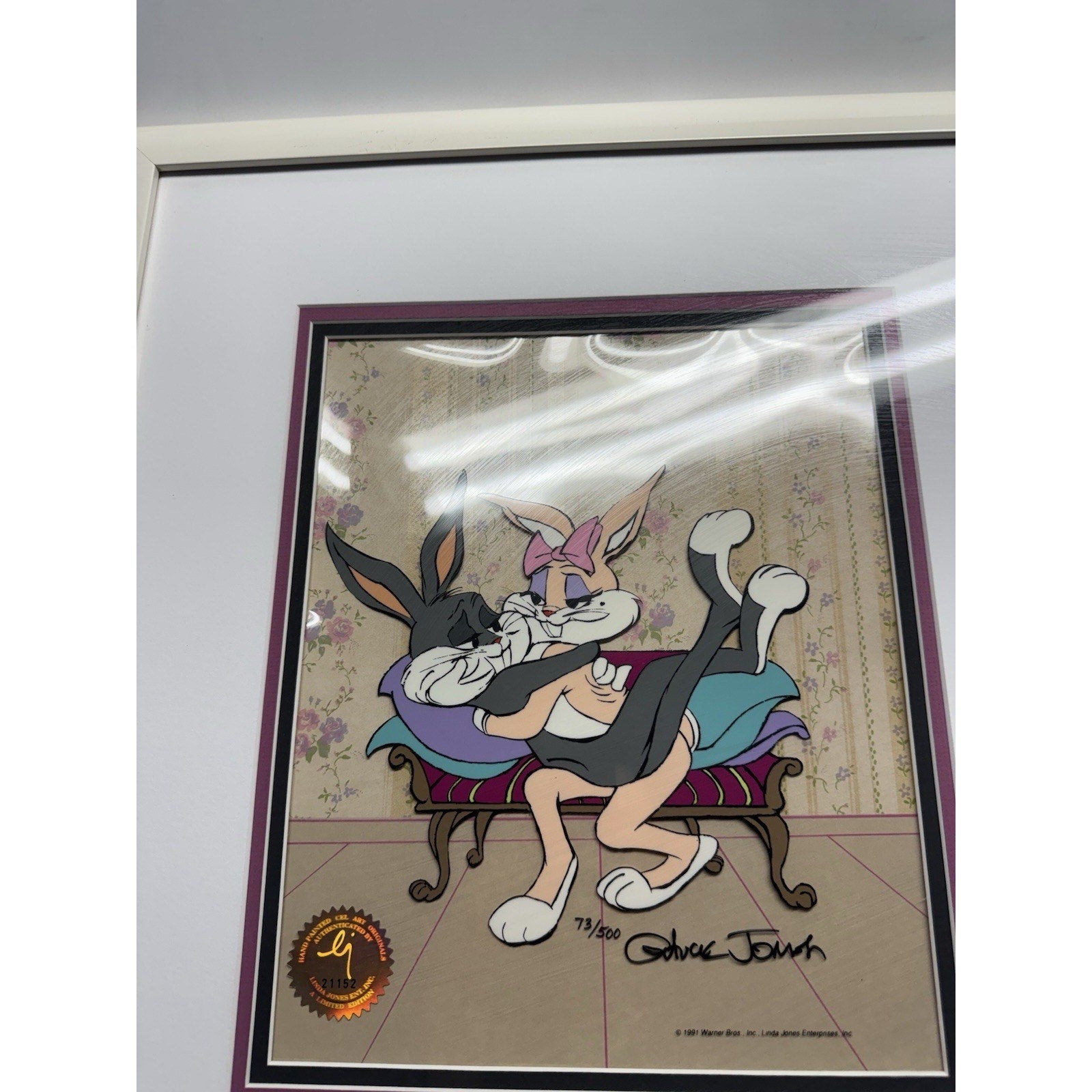 VTG Limited Edition Bugs Bunny And Honey LE Animation Cel Chuck Jones Signed