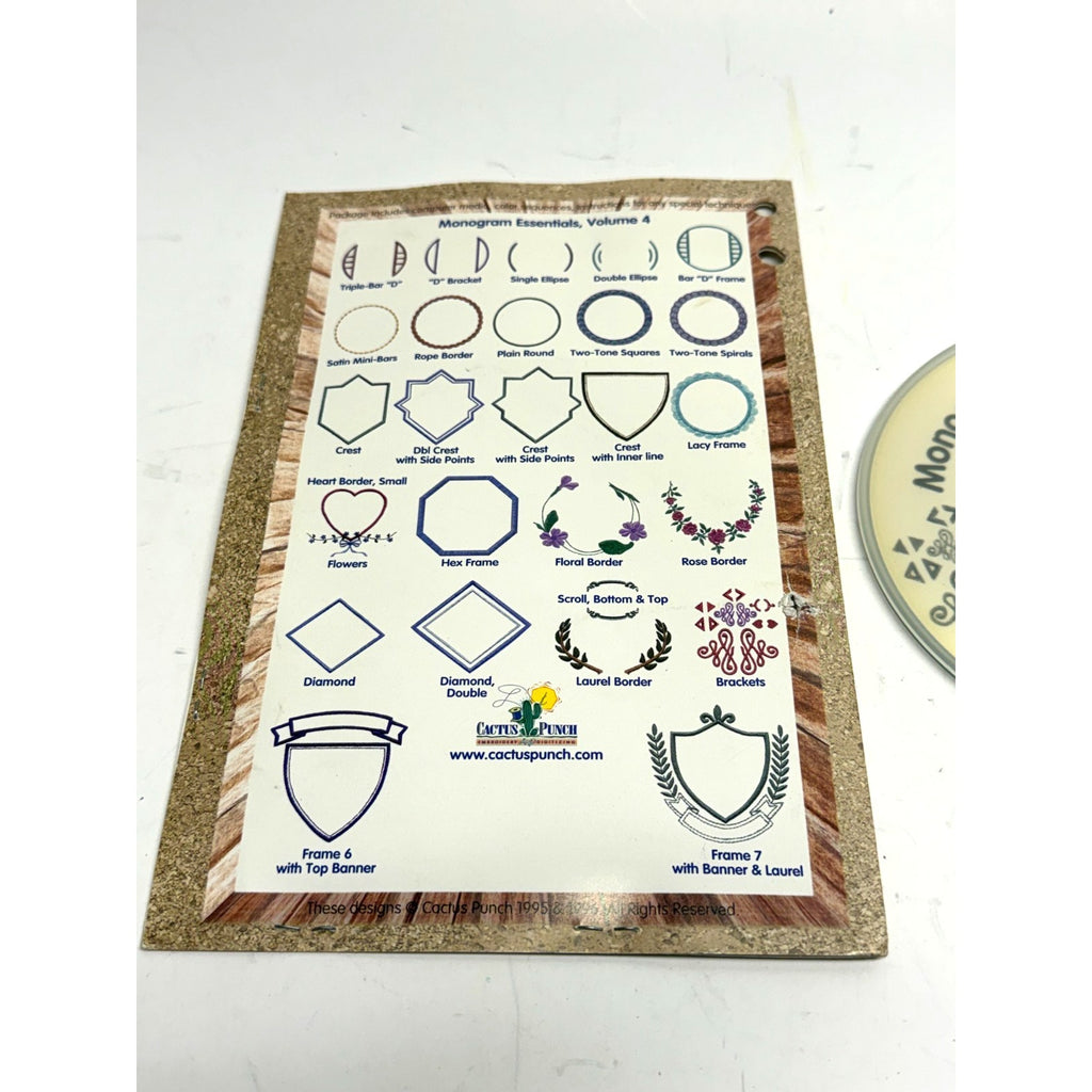 VTG Cactus Punch Monogram Essentials Vol 4 Borders MES04 Embroidery Designs