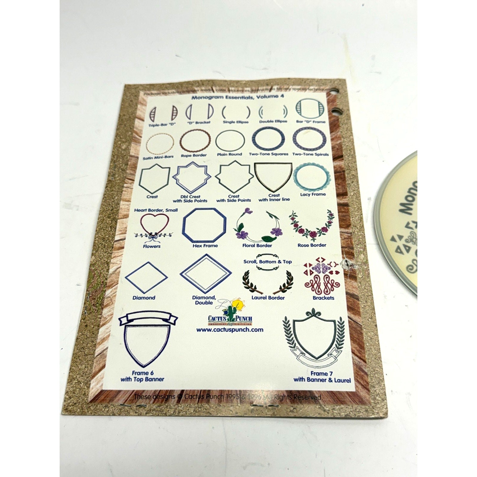 VTG Cactus Punch Monogram Essentials Vol 4 Borders MES04 Embroidery Designs