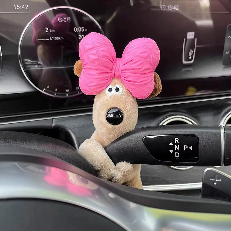 Plush Puppy Clutch Decoration Car Wiper Turn Signal Switch Decoration Cute Dog Car Wiper Doll Interior Accessories