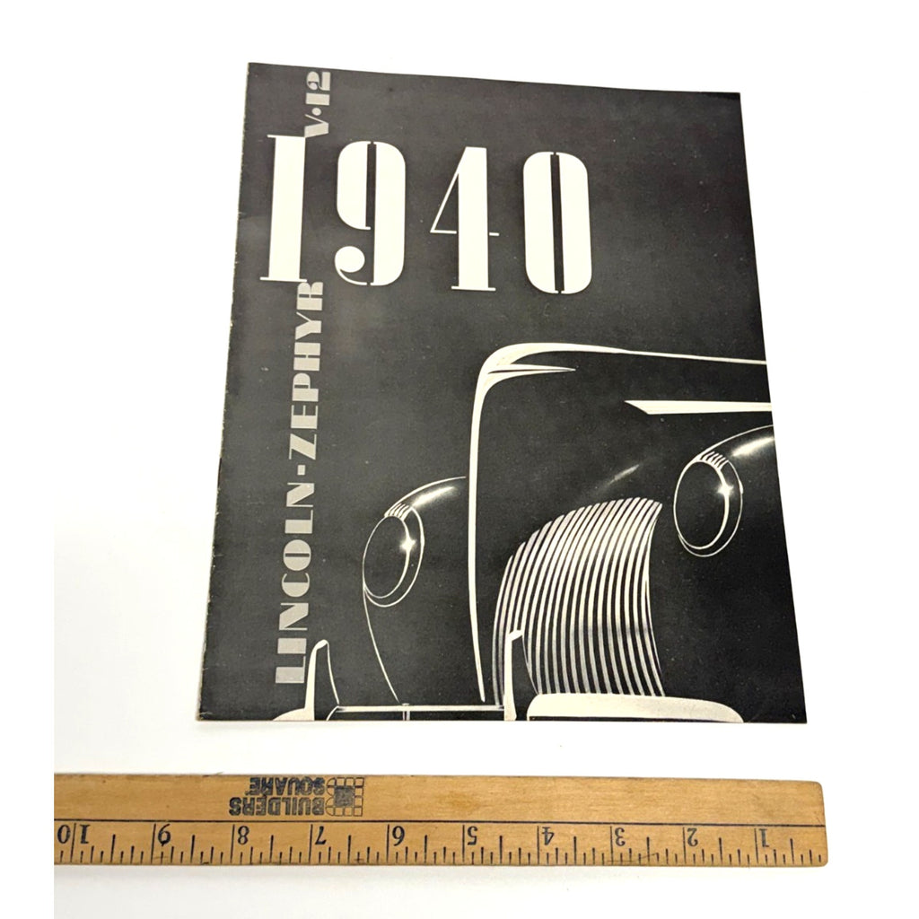 Vtg 1940 Lincoln Zephyr Original Dealer Showroom Brochure V12 Sedan Coupe