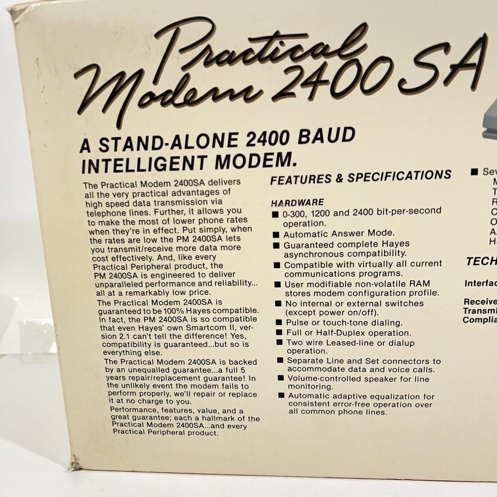 VINTAGE "RARE" SEALED PACKAGE 2400SA Mini Modem Practical Peripherals 2400 SA
