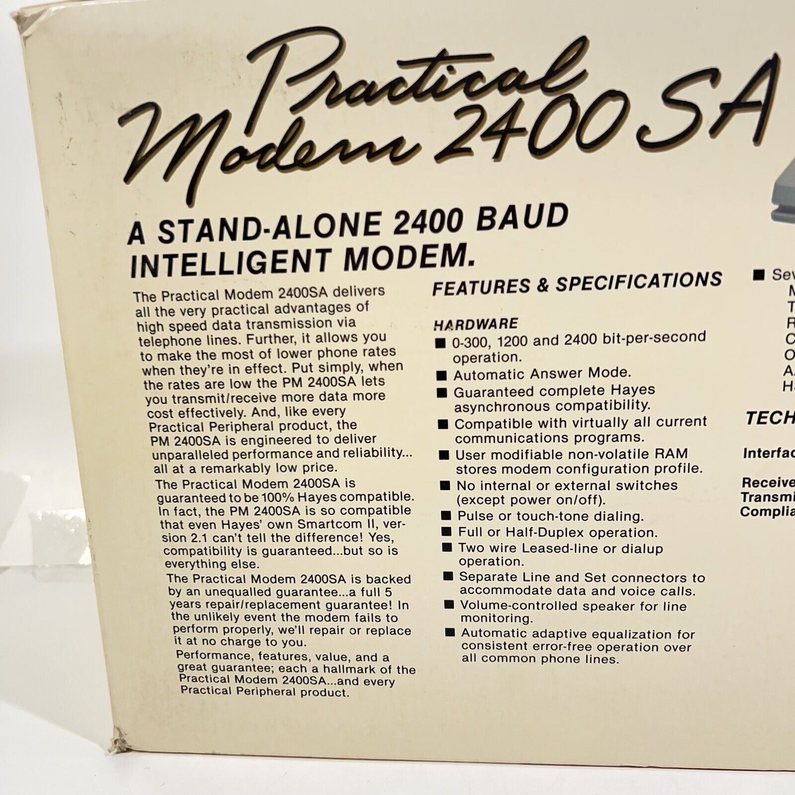 VINTAGE "RARE" SEALED PACKAGE 2400SA Mini Modem Practical Peripherals 2400 SA