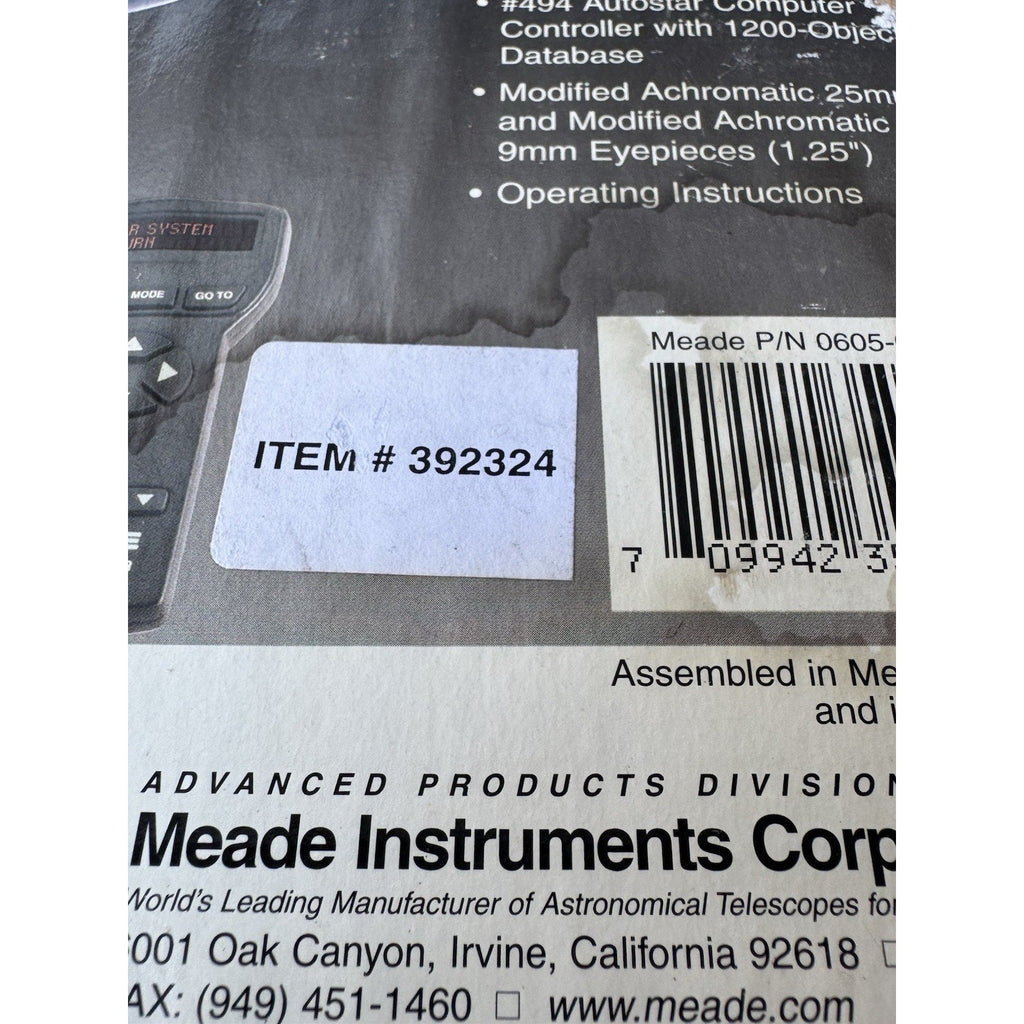 VINTAGE SEALED PACKAGE Meade ETX-60 AT Refractor Telescope Blue Tube