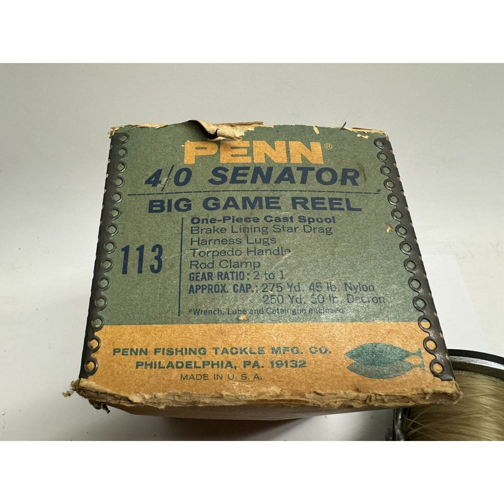 VINTAGE Penn Senator 4/0 #113 Conventional Big Game Saltwater Fishing Reel USA
